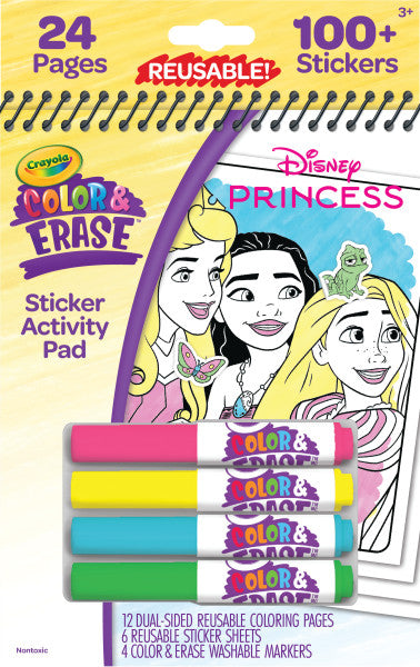 Color & Erase Reusable Sticker Activity Pad, Princess