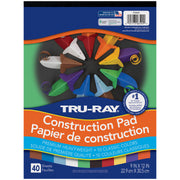 Construction Paper Pad, Heavyweight, 10 Classic Colors, 9" x 12", 40 Sheets