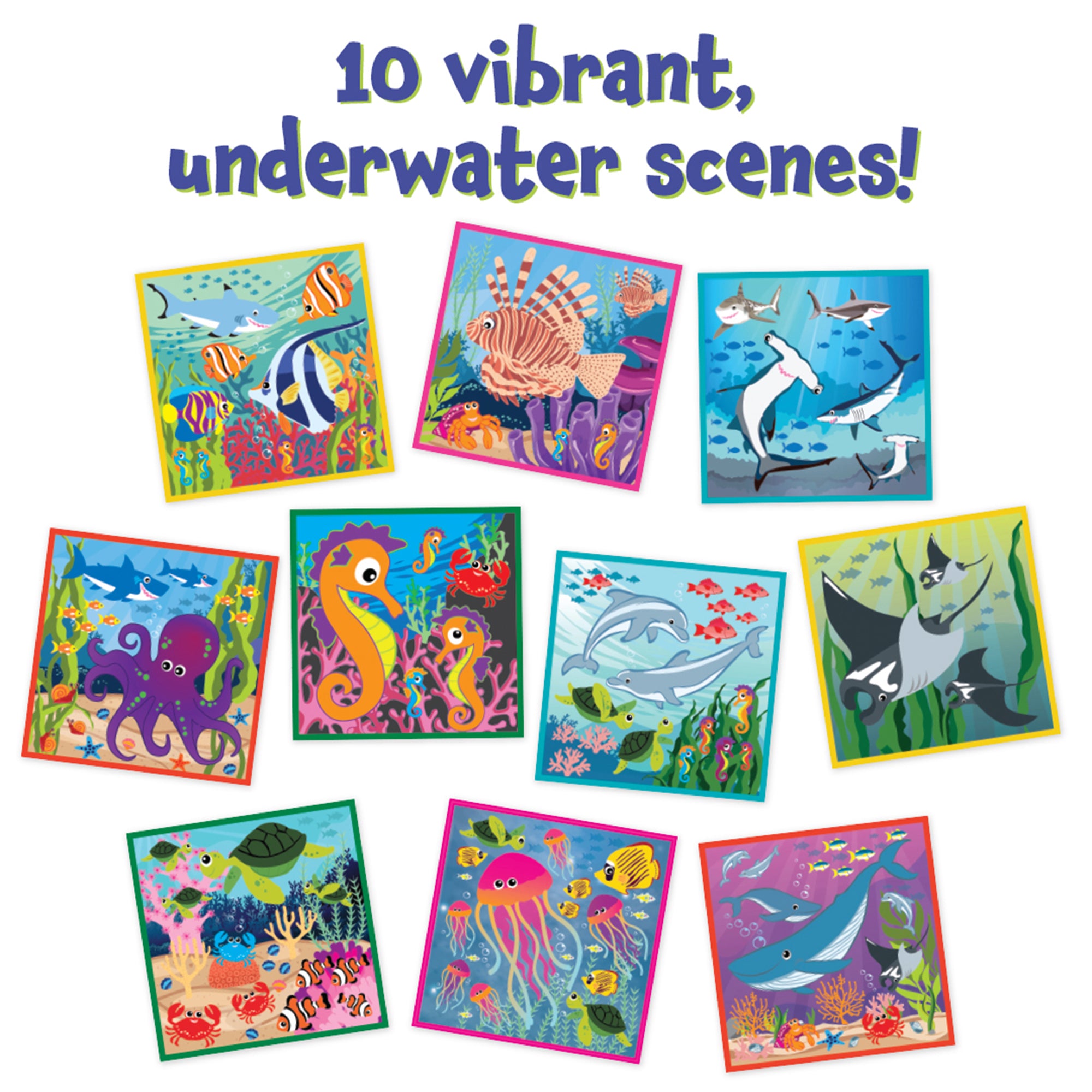 Magic Scratch Paper, Sea-Life, 10 Per Pack, 2 Packs