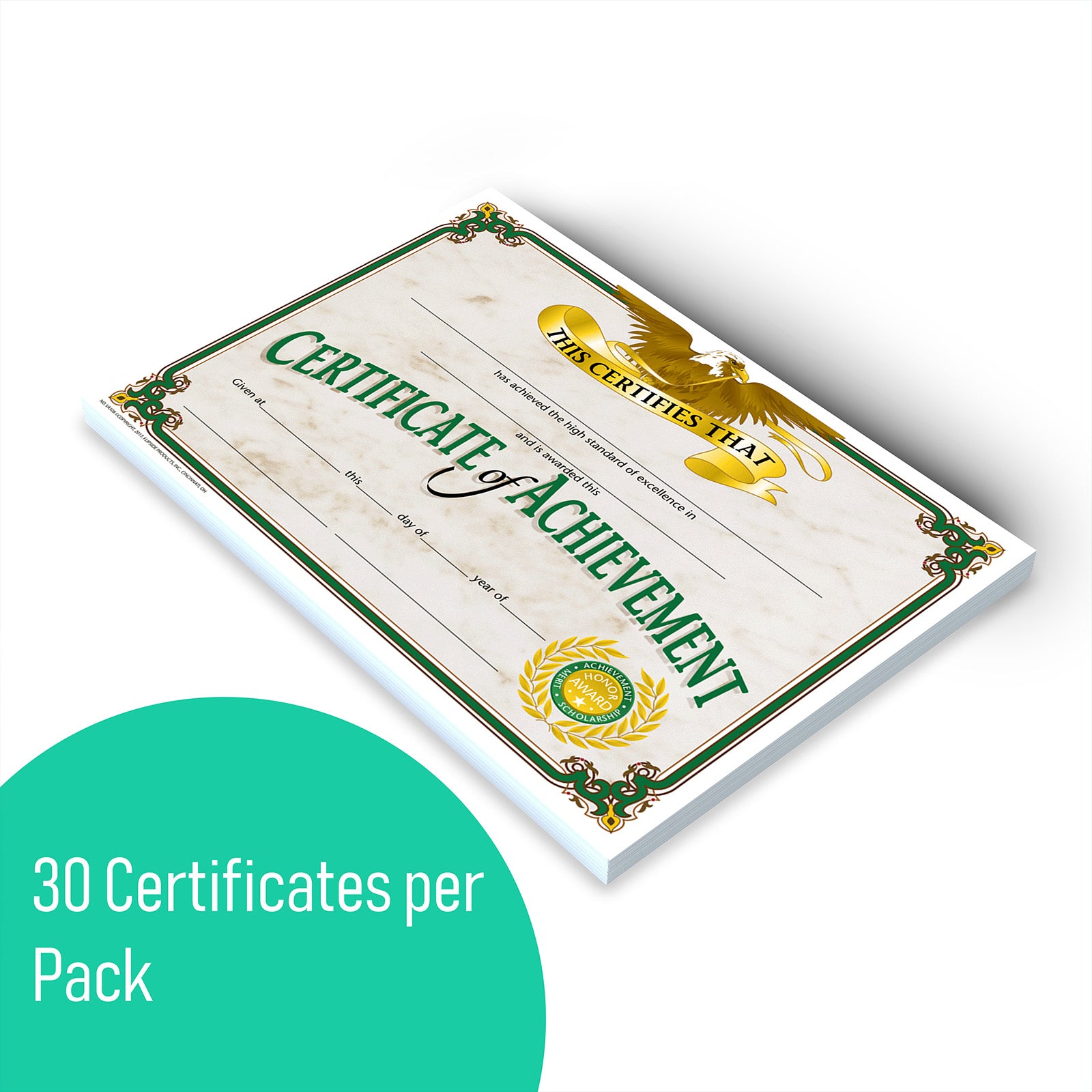 Certificate of Achievement, 8.5" x 11", Pack of 30