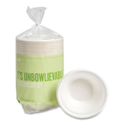 PFAS-Free Compostable Bagasse Bowls, Sugarcane, 12 oz, White, 125/Pack