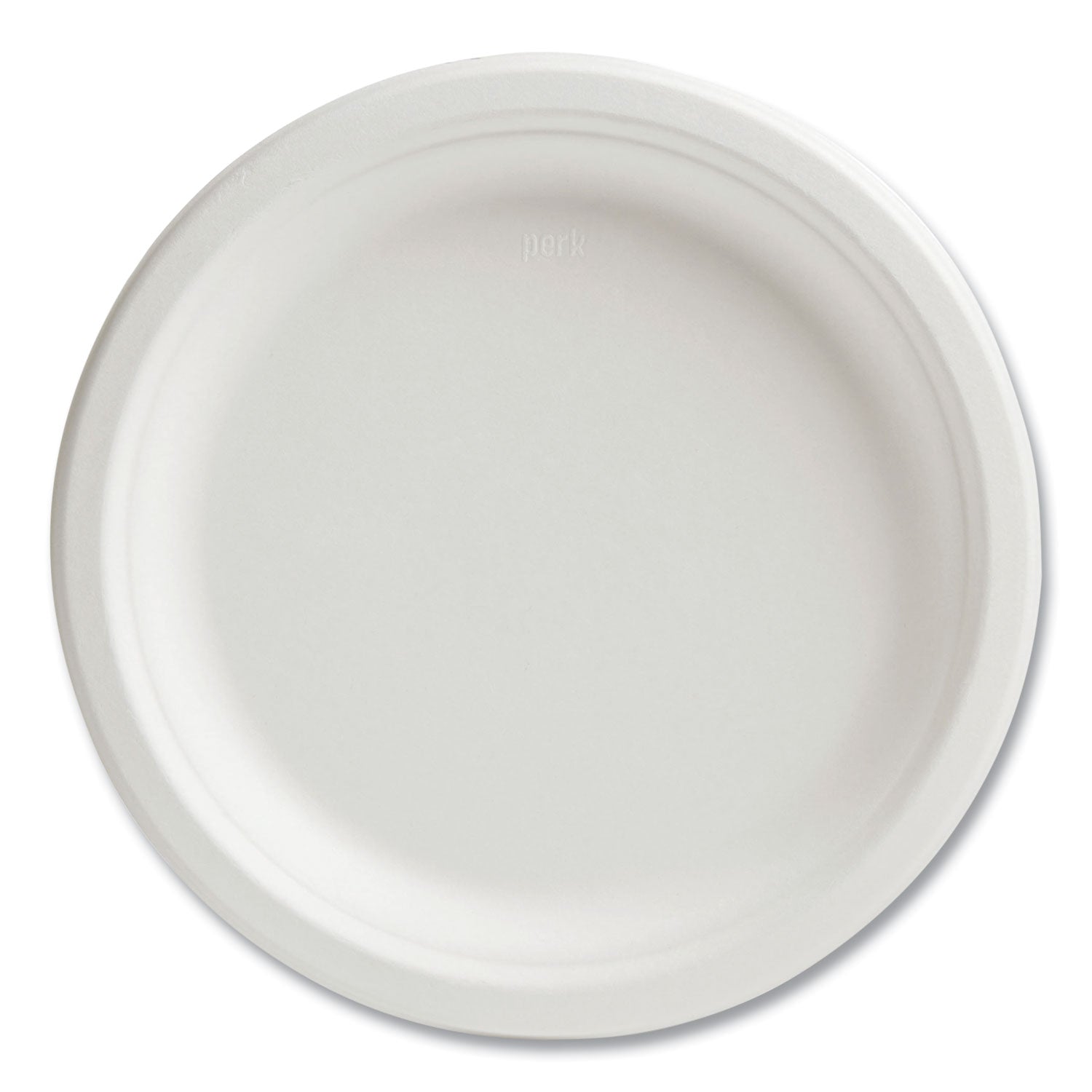 PFAS-Free Compostable Bagasse Plates, Sugarcane, 9" dia, White, 250/Pack