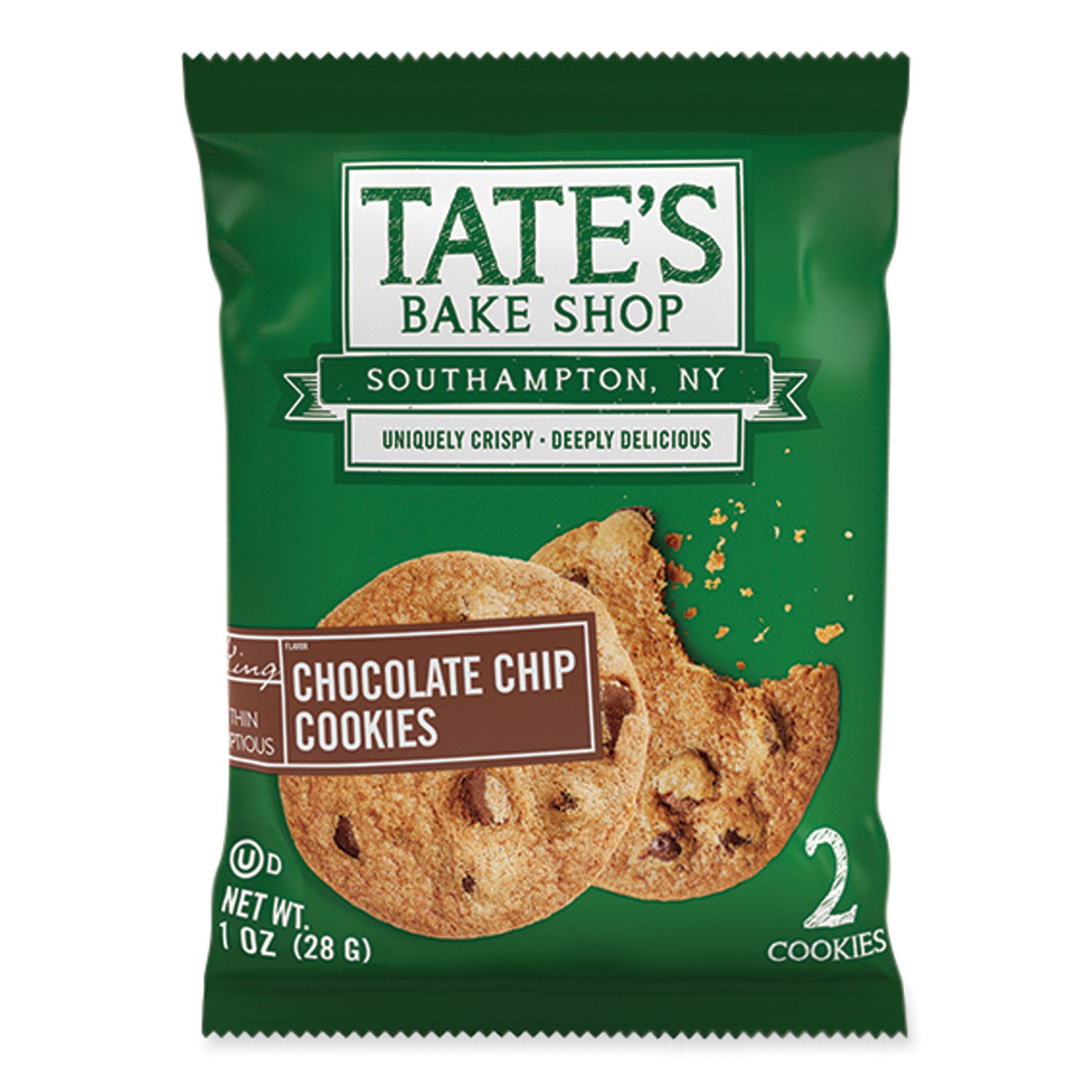 Chocolate Chip Cookies Snack Packs, 1 oz Pack, 2 Cookies/Pack, 8 Packs/Box, 2 Boxes/Carton