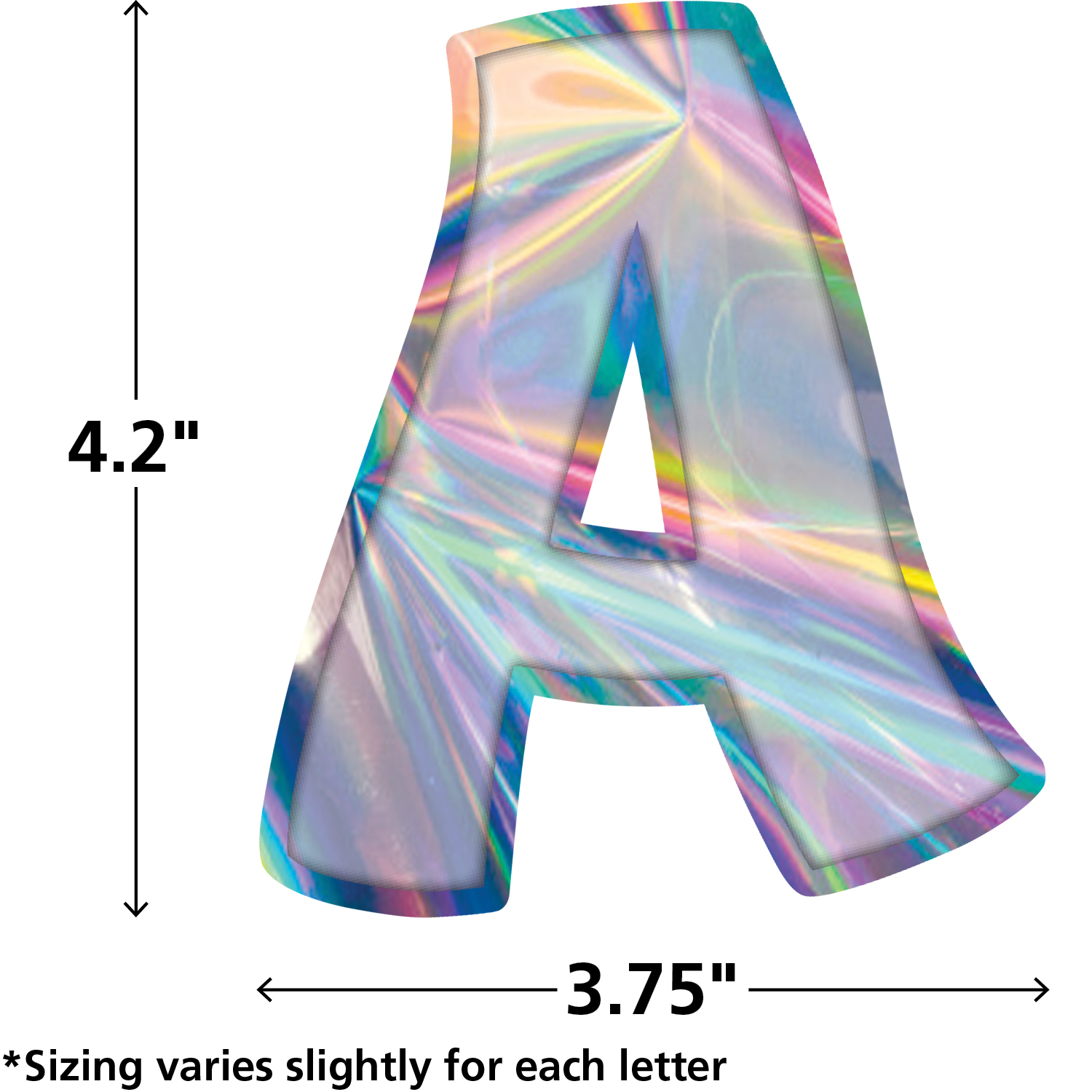 Iridescent Funtastic 4" Letters Combo Pack