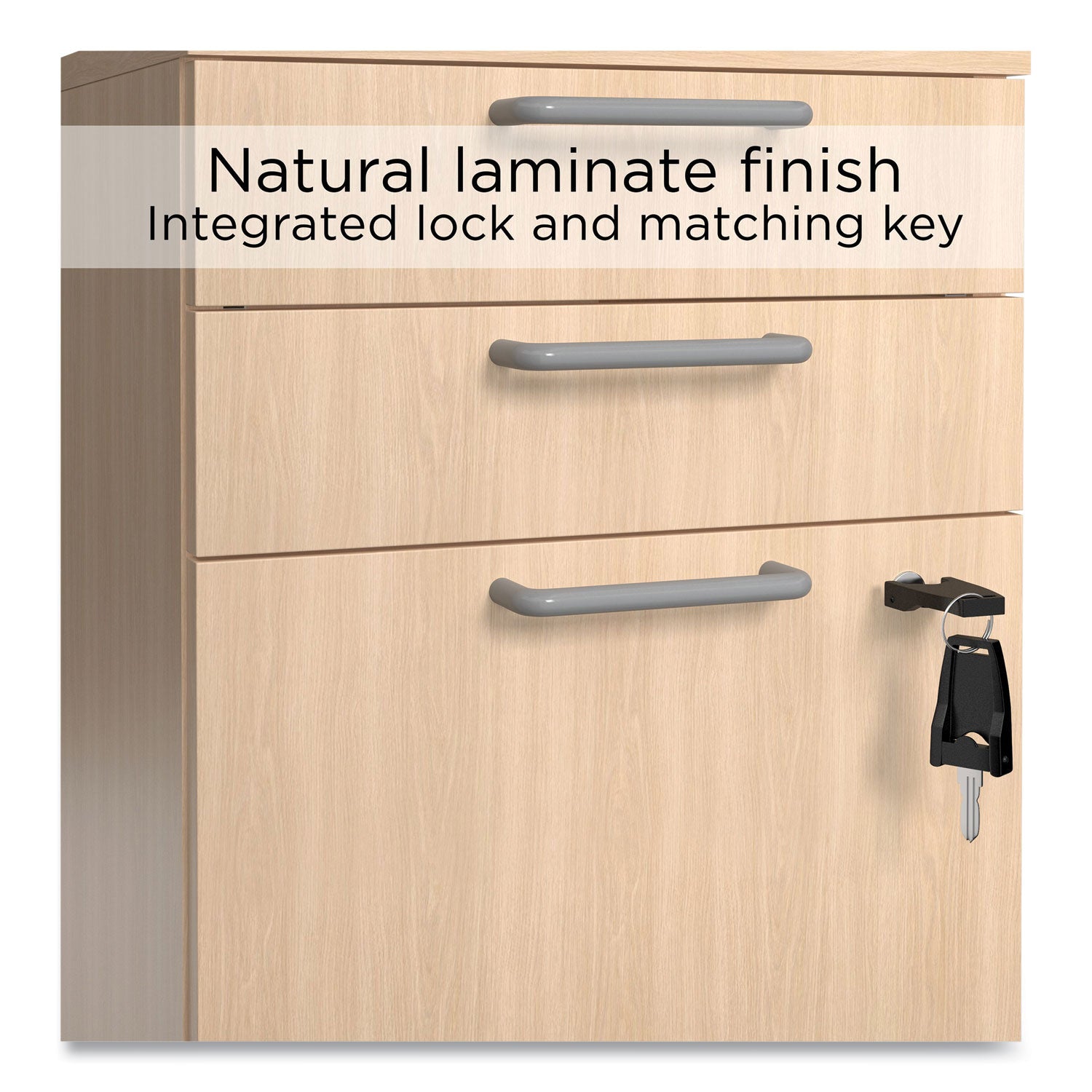 Essentials Three-Drawer Mobile Pedestal File, 2 Box/1 Legal/Letter-Size File Drawers, Natural, 15.6" x 21.3" x 24.3"