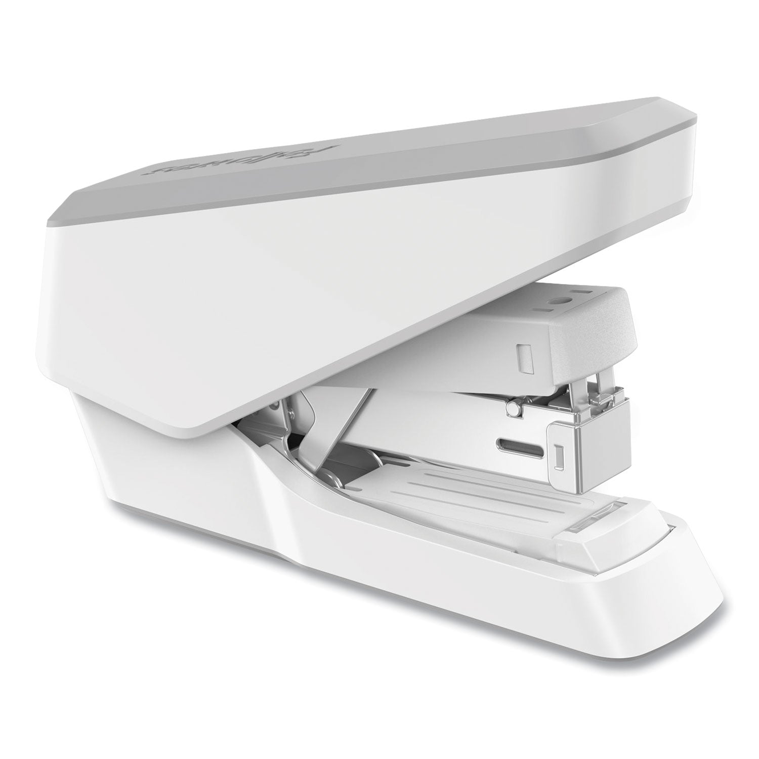 Fellowes EasyPress Half Strip Stapler, White, 40 Sheet Capacity, Holds 105 Staples, 0.25" Staple Size, 1 Each