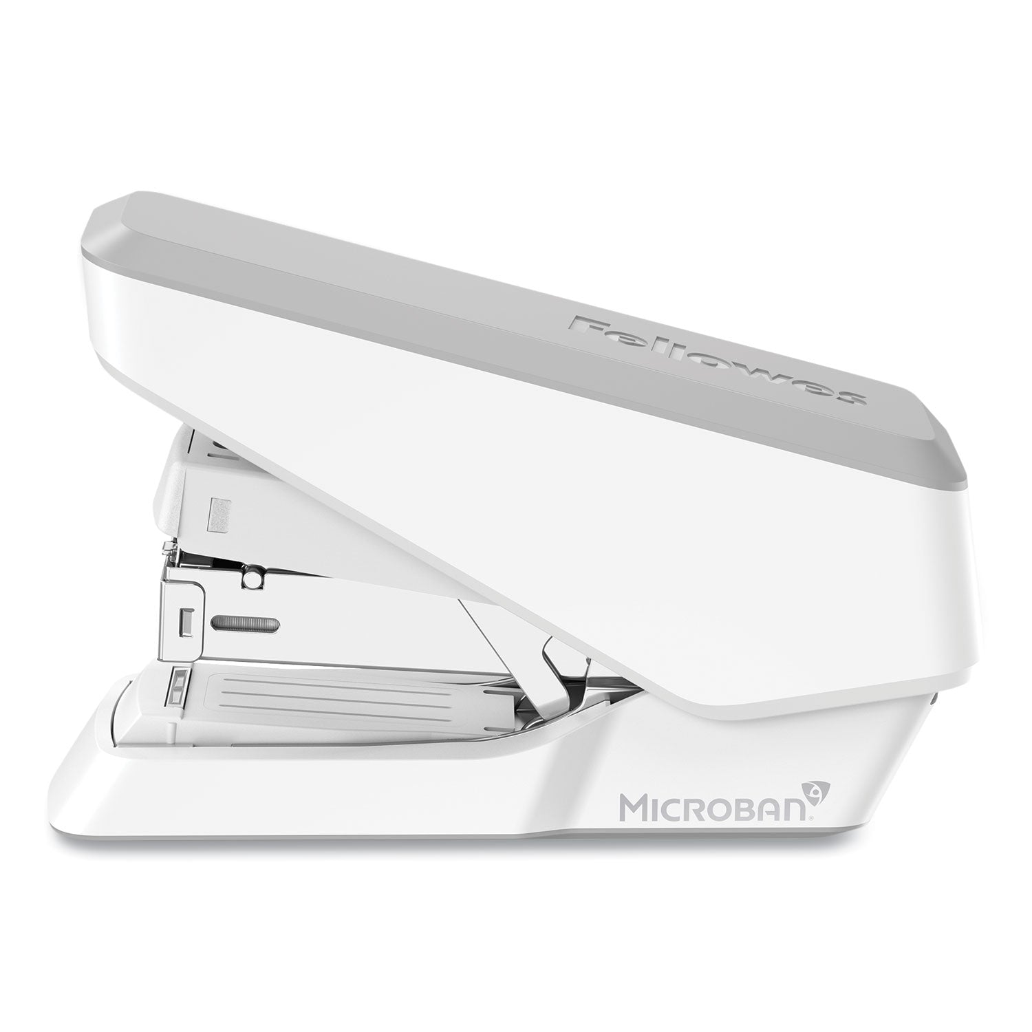 Fellowes EasyPress Half Strip Stapler, White, 40 Sheet Capacity, Holds 105 Staples, 0.25" Staple Size, 1 Each