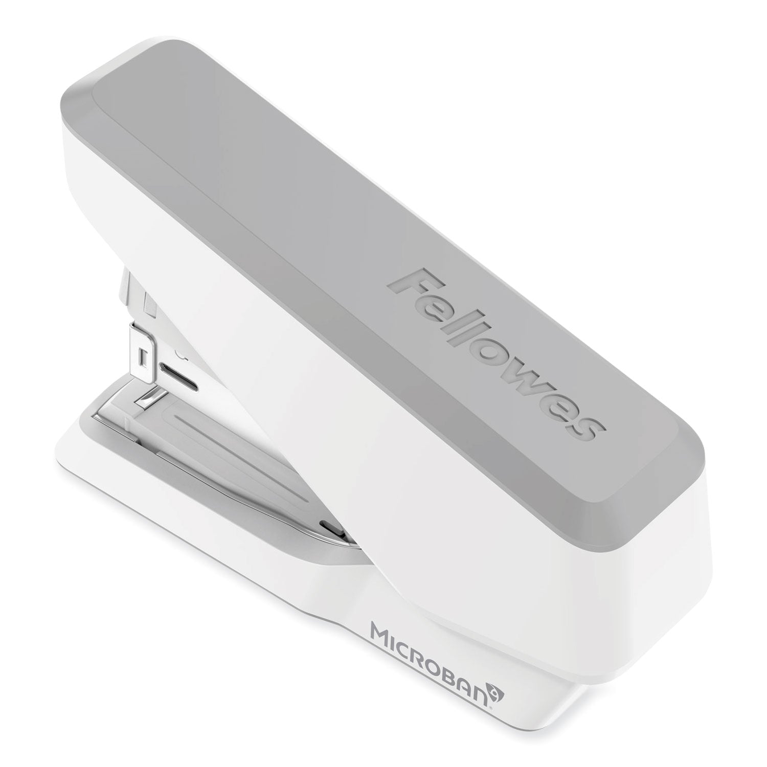 Fellowes EasyPress Half Strip Stapler, White, 40 Sheet Capacity, Holds 105 Staples, 0.25" Staple Size, 1 Each