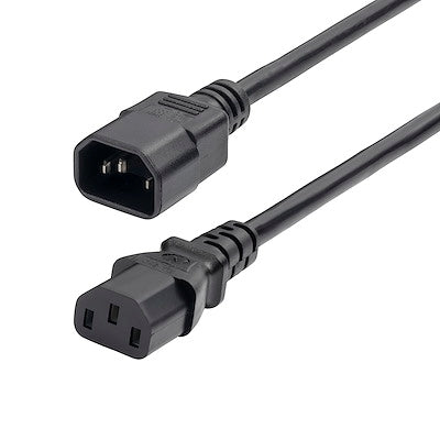 1ft Power Extension Cord, IEC 60320 C14 to C13 PDU Power Cord, 10A 250V