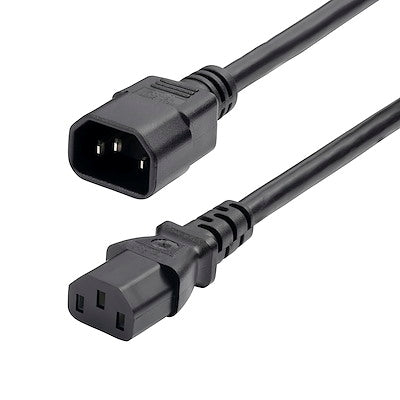 StarTech.com 6ft (1.8m) Power Extension Cord, IEC 60320 C14 to C13 PDU Power Cord, 13A 250V, 16AWG, AC Power Cable for PDU/Power Supply - UL Listed, TAA (8714-6600-POWER-CORD)