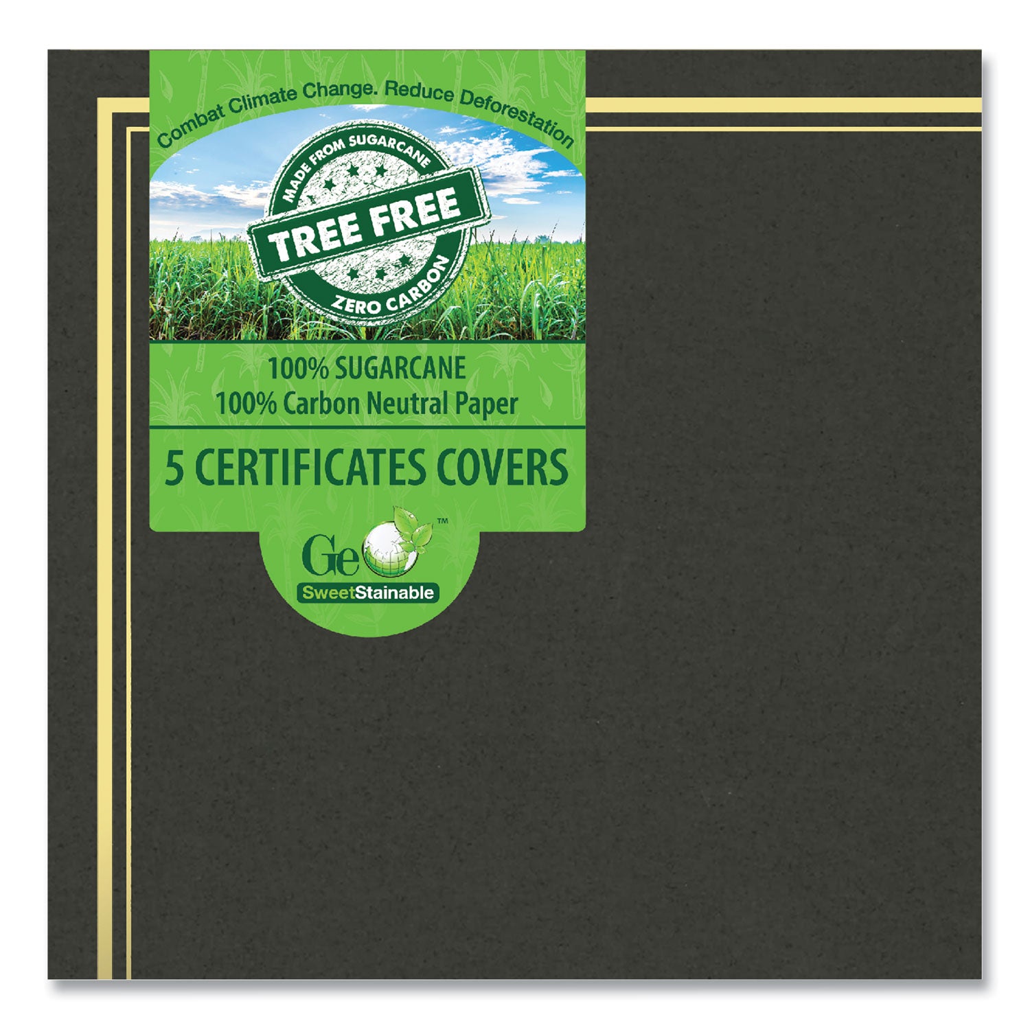 Geographics Letter Certificate Holder - 8 1/2" x 11" - Black - 5 / Pack