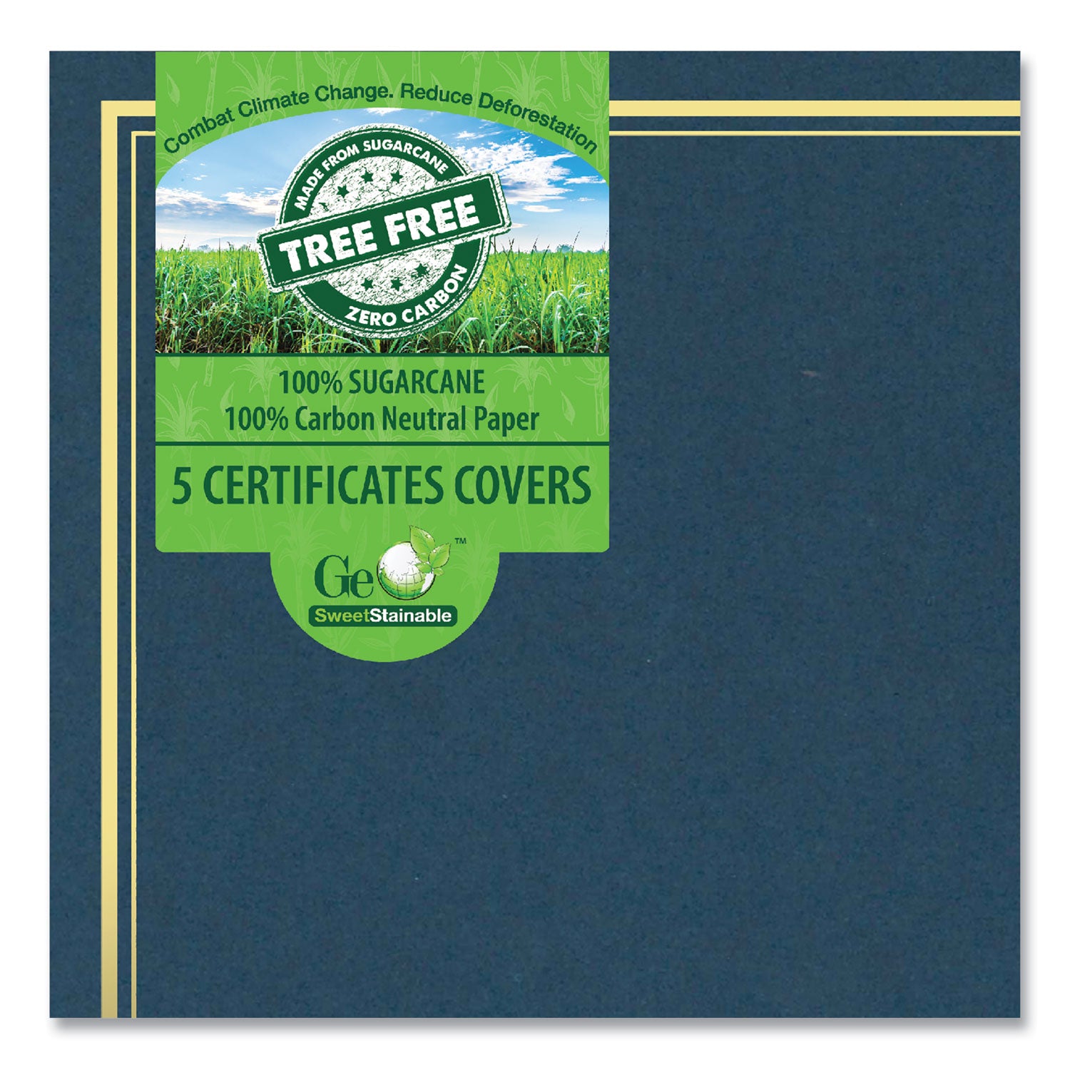 Geographics Letter Certificate Holder - 8 1/2" x 11" - Navy - 5 / Pack