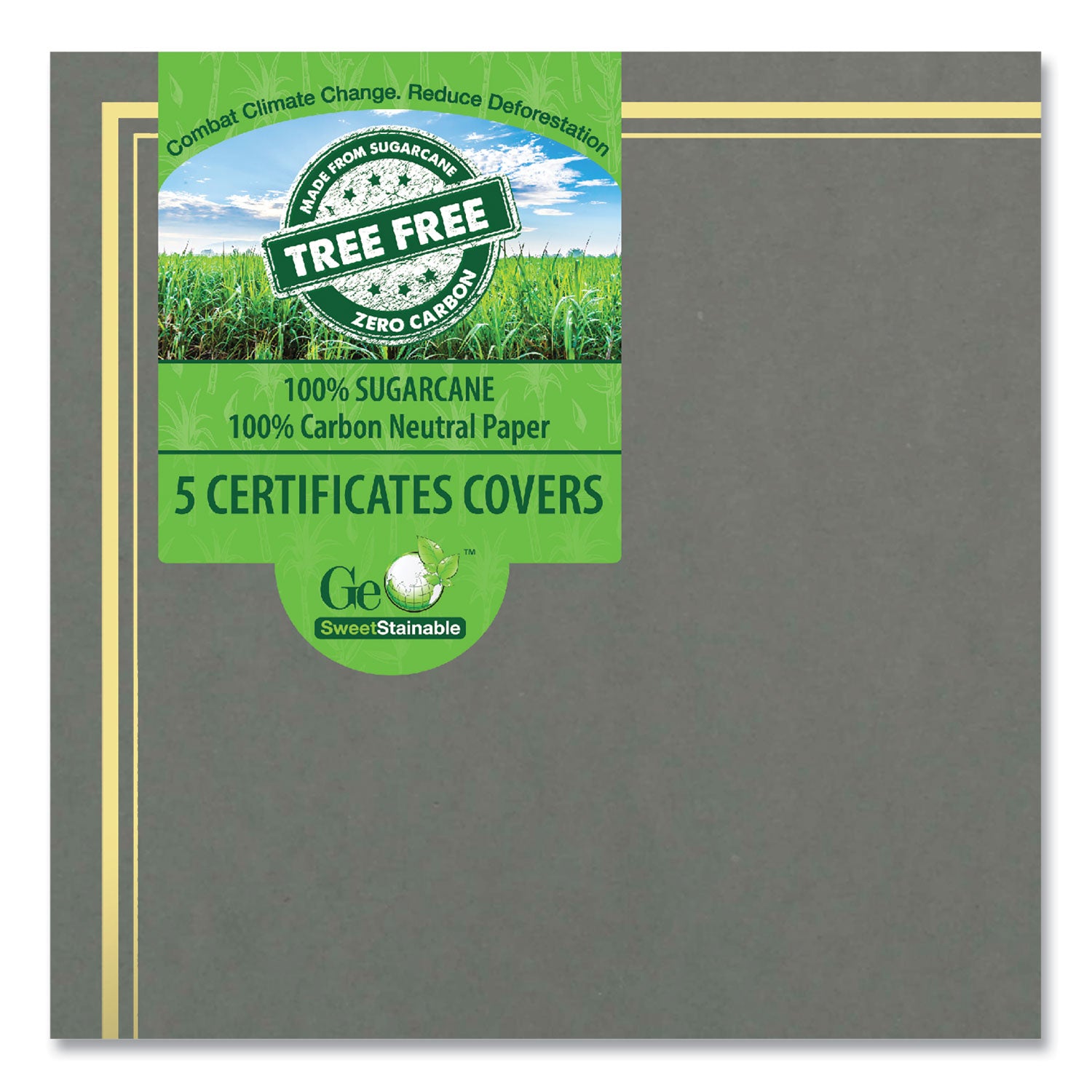 Geographics Letter Certificate Holder - 8 1/2" x 11" - Gray - 5 / Pack