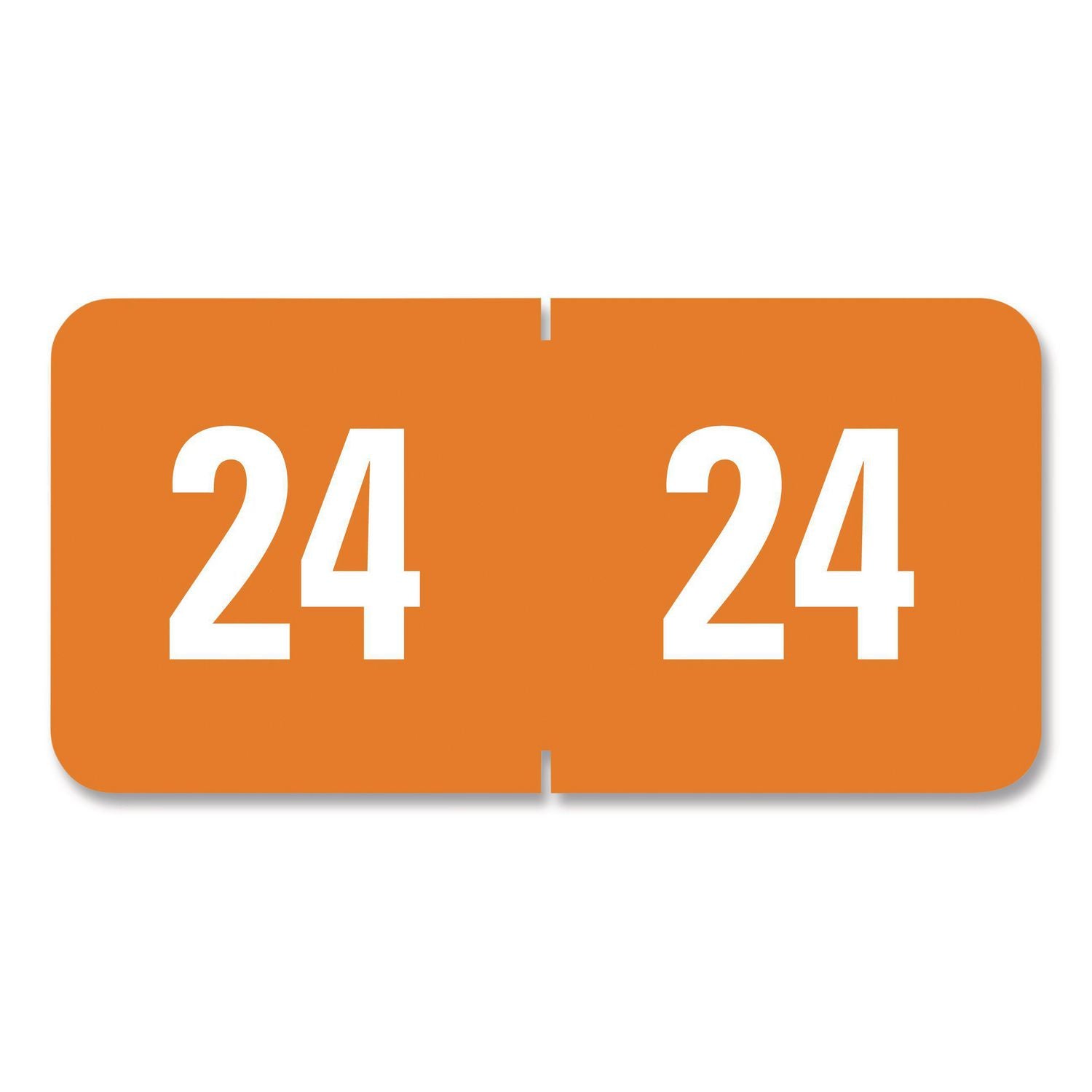 Smead ETS Color-Coded Year Labels, Orange, Laminated, Rectangle, 1/2" x 1", 10 Sheets, 250 Labels, 1 Pack