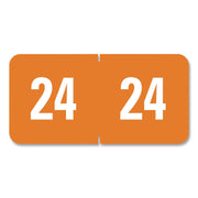 Smead ETS Color-Coded Year Labels, Orange, Laminated, Rectangle, 1/2" x 1", 10 Sheets, 250 Labels, 1 Pack
