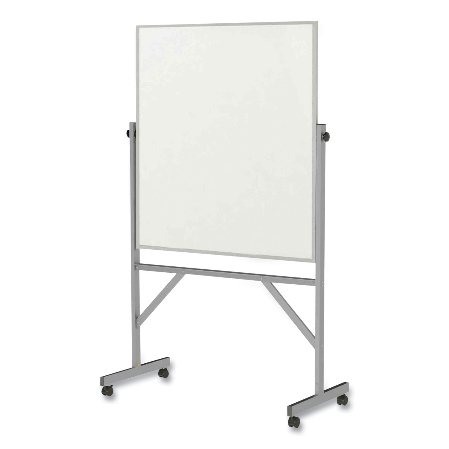 Reversible Magnetic Porcelain Whiteboard with Aluminum Frame, 36" x 48", White Surface, Satin Aluminum Frame