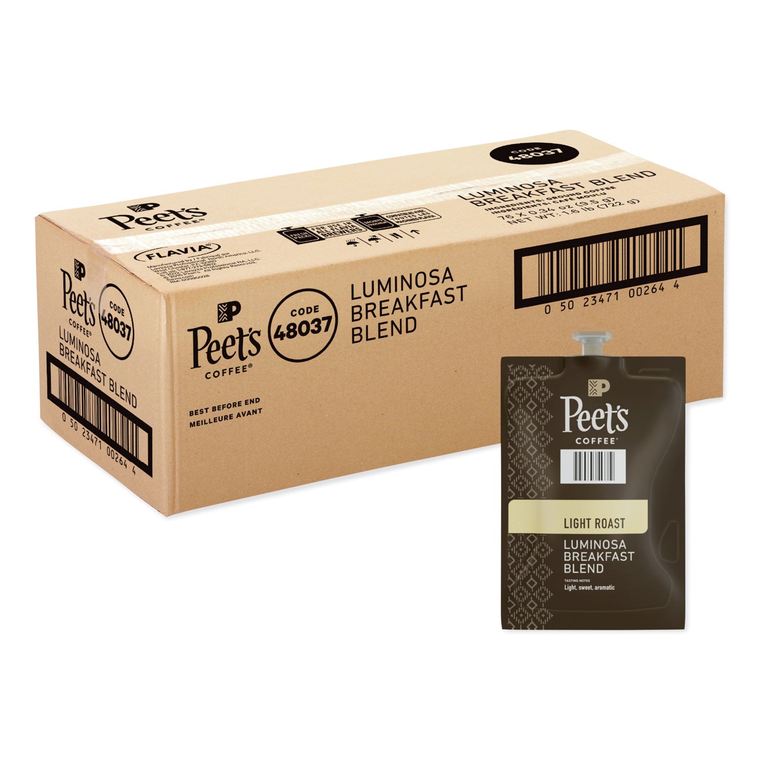 FLAVIA Ground Coffee Freshpacks, Colombia Luminosa, 76/Carton