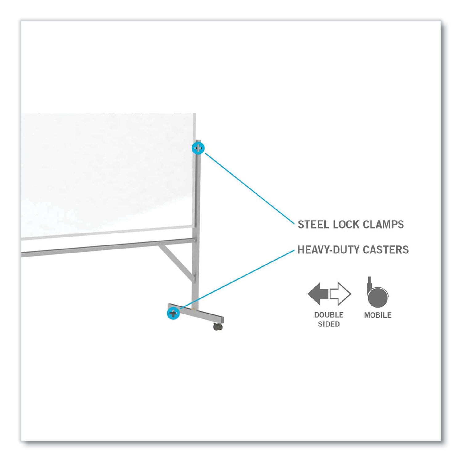 Reversible Magnetic Porcelain Whiteboard with Aluminum Frame, 36" x 48", White Surface, Satin Aluminum Frame