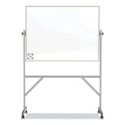 Ghent Hygienic Porcelain Mobile Whiteboard with Aluminum Frame - 48" (4 ft) Width x 36" (3 ft) Height - White Porcelain Surface - Aluminum Frame - Eraser Included - 1 Each