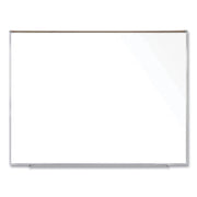 Magnetic Porcelain Whiteboard with Aluminum Frame and Maprail, 72.5" x 60.47", White Surface, Satin Aluminum Frame