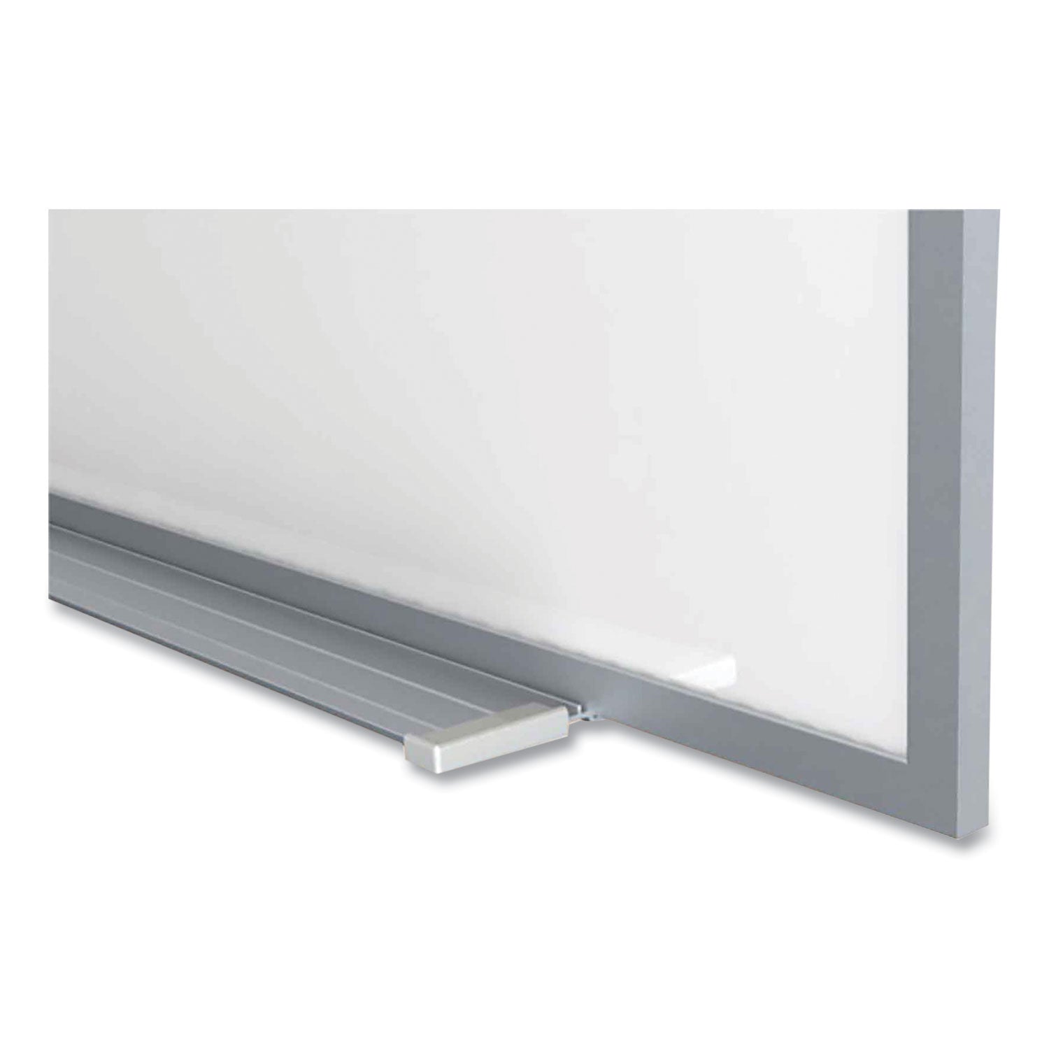 Ghent 5'H Projection Porcelain Whiteboard - 72" (6 ft) Width x 60" (5 ft) Height - White Porcelain Surface - Gray Satin Aluminum Frame - Magnetic - Eraser Included - 1 Each
