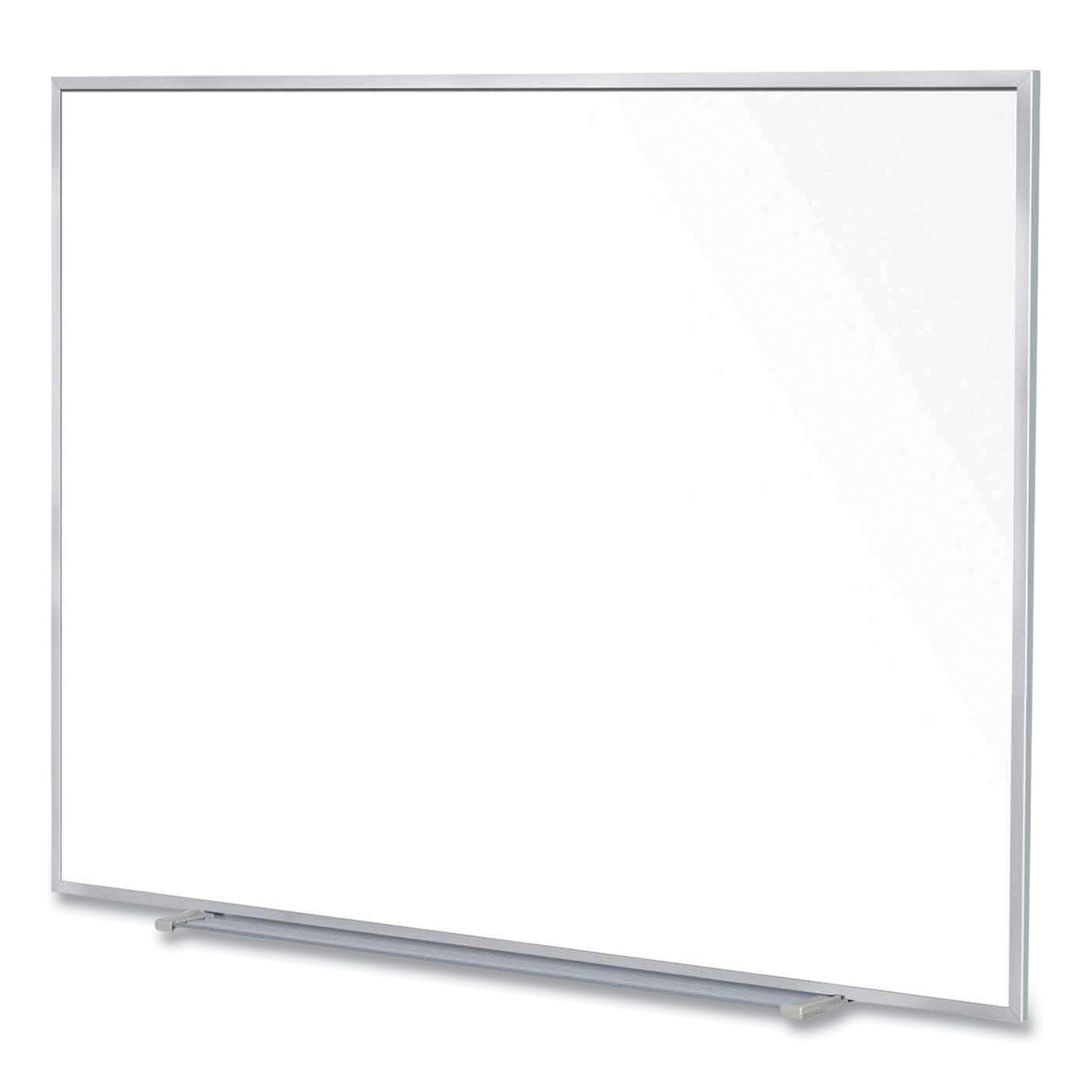 Ghent 5'H Projection Porcelain Whiteboard - 72" (6 ft) Width x 60" (5 ft) Height - White Porcelain Surface - Gray Satin Aluminum Frame - Magnetic - Eraser Included - 1 Each