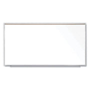 Magnetic Porcelain Whiteboard with Aluminum Frame and Maprail, 120.59" x 60.47", White Surface, Satin Aluminum Frame
