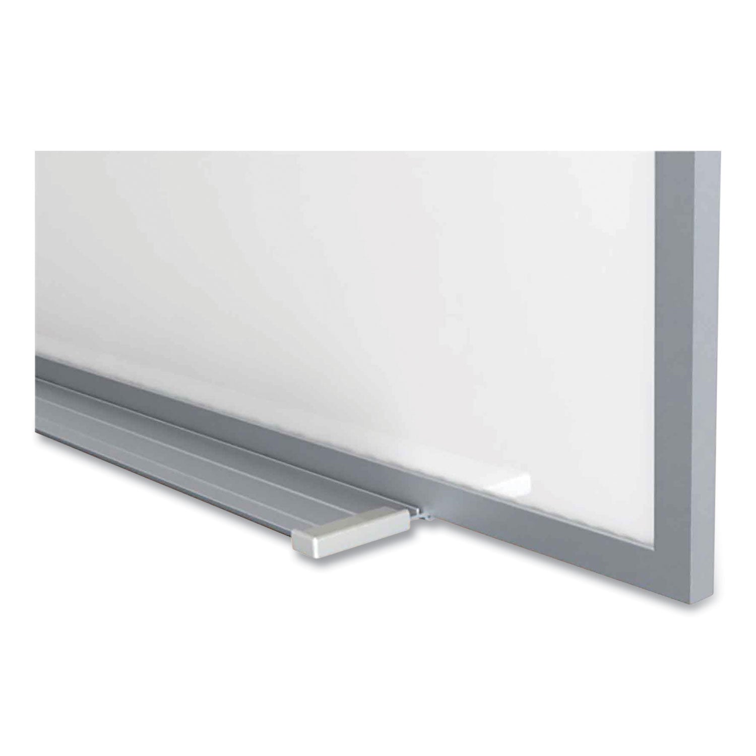 Ghent 5'H Projection Porcelain Whiteboard - 120" (10 ft) Width x 60" (5 ft) Height - White Porcelain Surface - Gray Satin Aluminum Frame - Magnetic - Eraser Included - 1 Each
