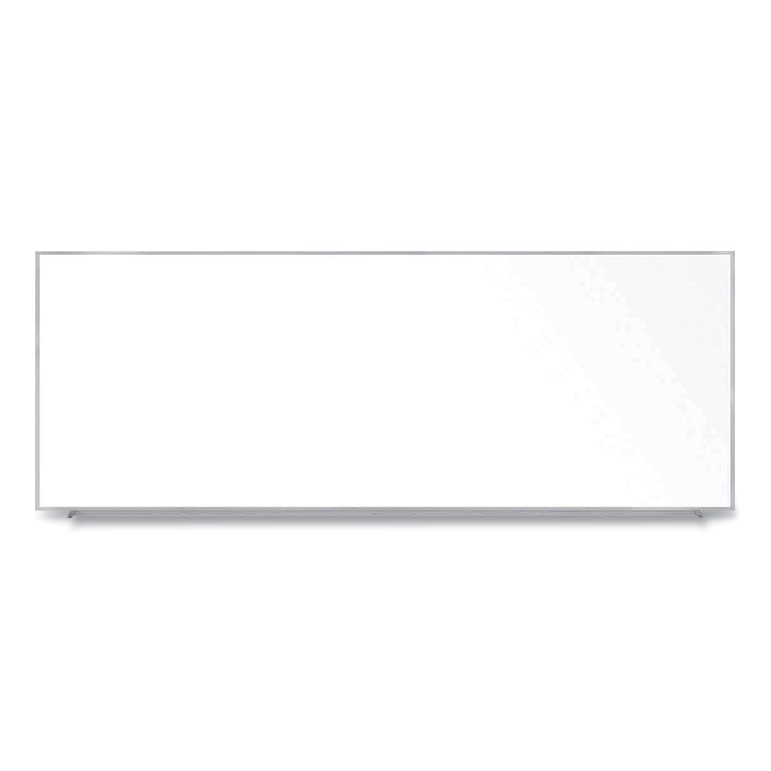 Ghent 5'H Projection Porcelain Whiteboard - 144" (12 ft) Width x 60" (5 ft) Height - White Porcelain Surface - Gray Satin Aluminum Frame - Magnetic - Eraser Included - 1 Each