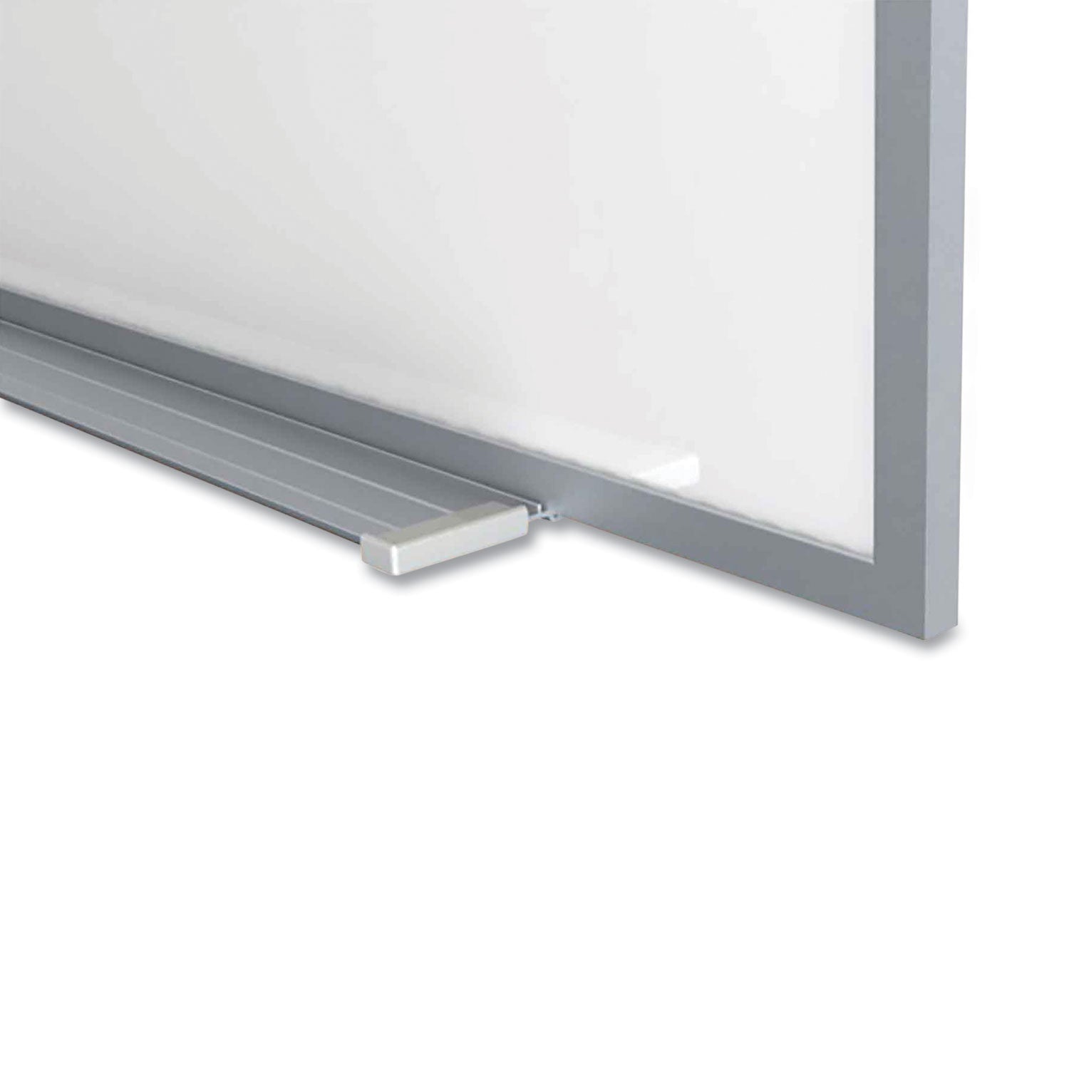 Ghent 5'H Projection Porcelain Whiteboard - 144" (12 ft) Width x 60" (5 ft) Height - White Porcelain Surface - Gray Satin Aluminum Frame - Magnetic - Eraser Included - 1 Each