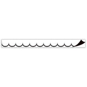 White with Black Scalloped Magnetic Border, 24 Feet
