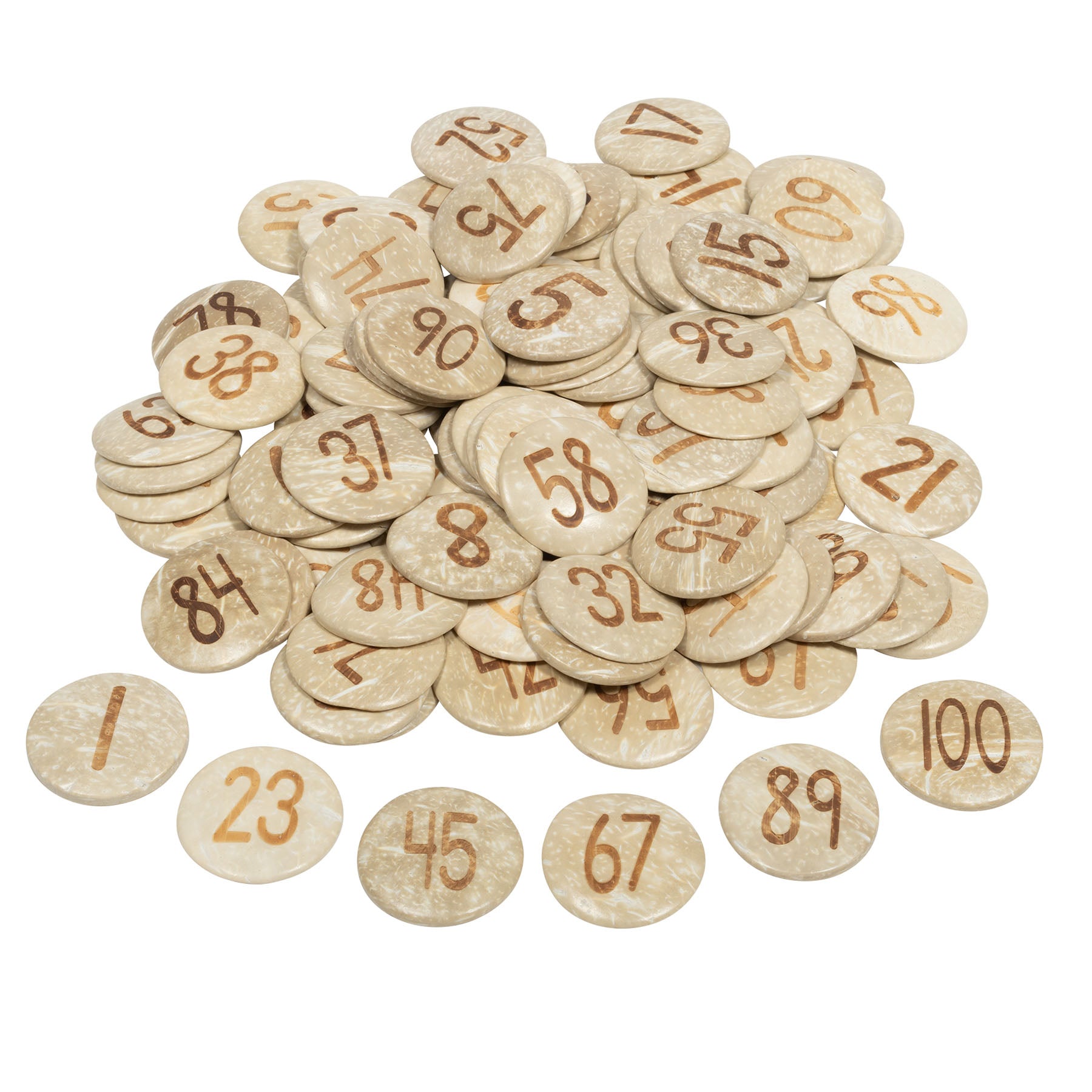 Coconut Numbers, Large, 1-100, Set of 100