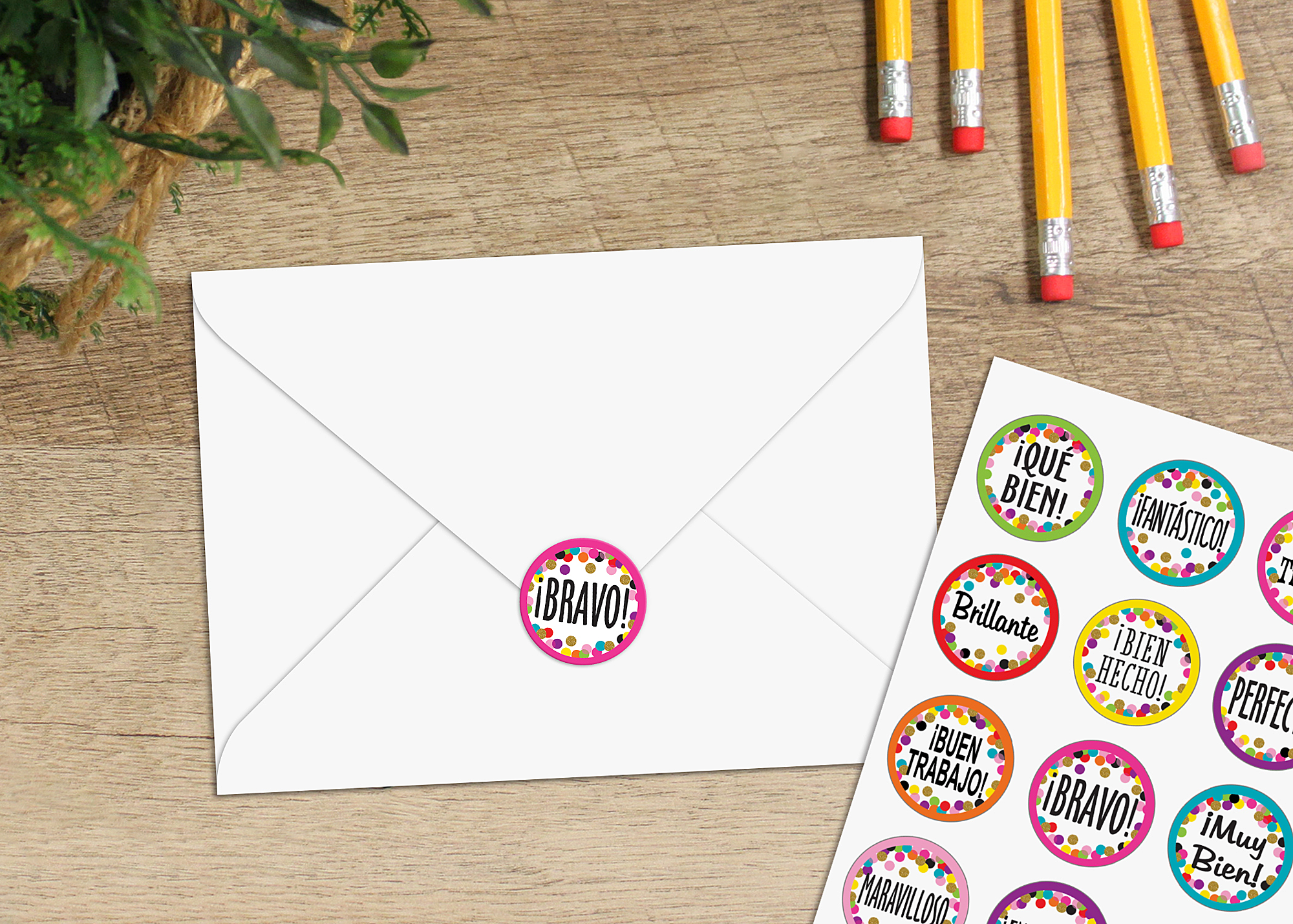 Confetti Spanish Stickers
