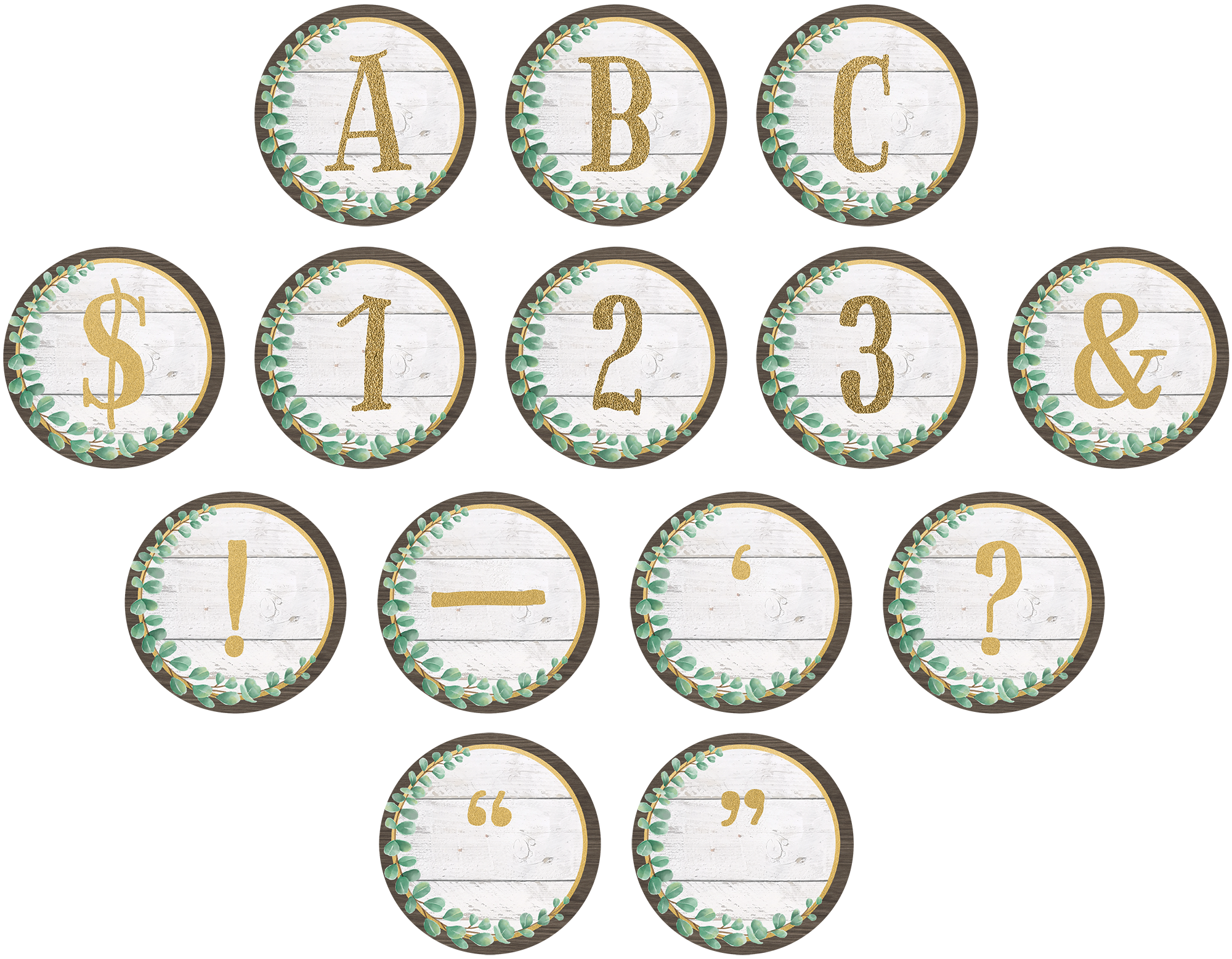 Eucalyptus Circle Letters