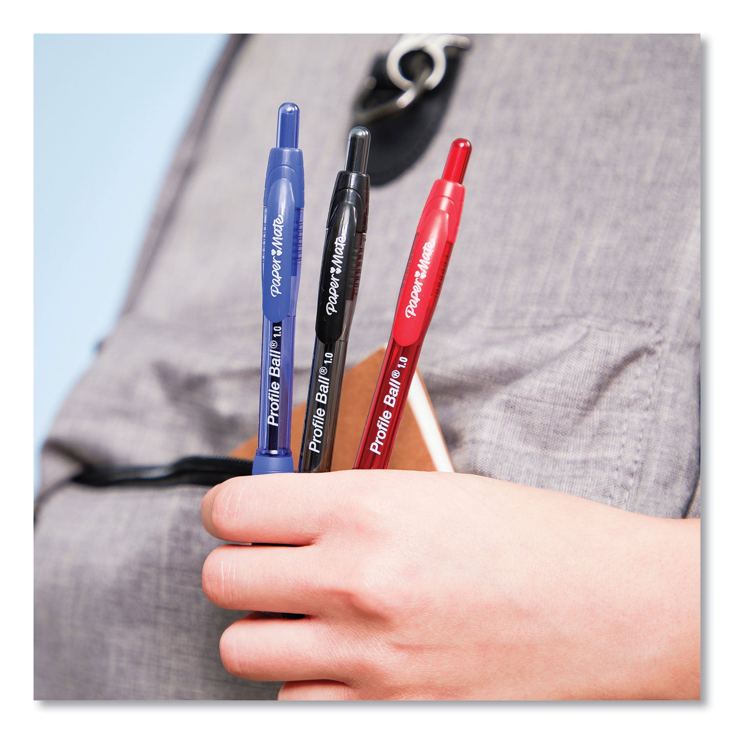 Paper Mate Profile 1.0mm Ballpoint Pens - 1 mm Medium Conical Pen Point - Retractable - Red Ink - Red Barrel - 1 Dozen