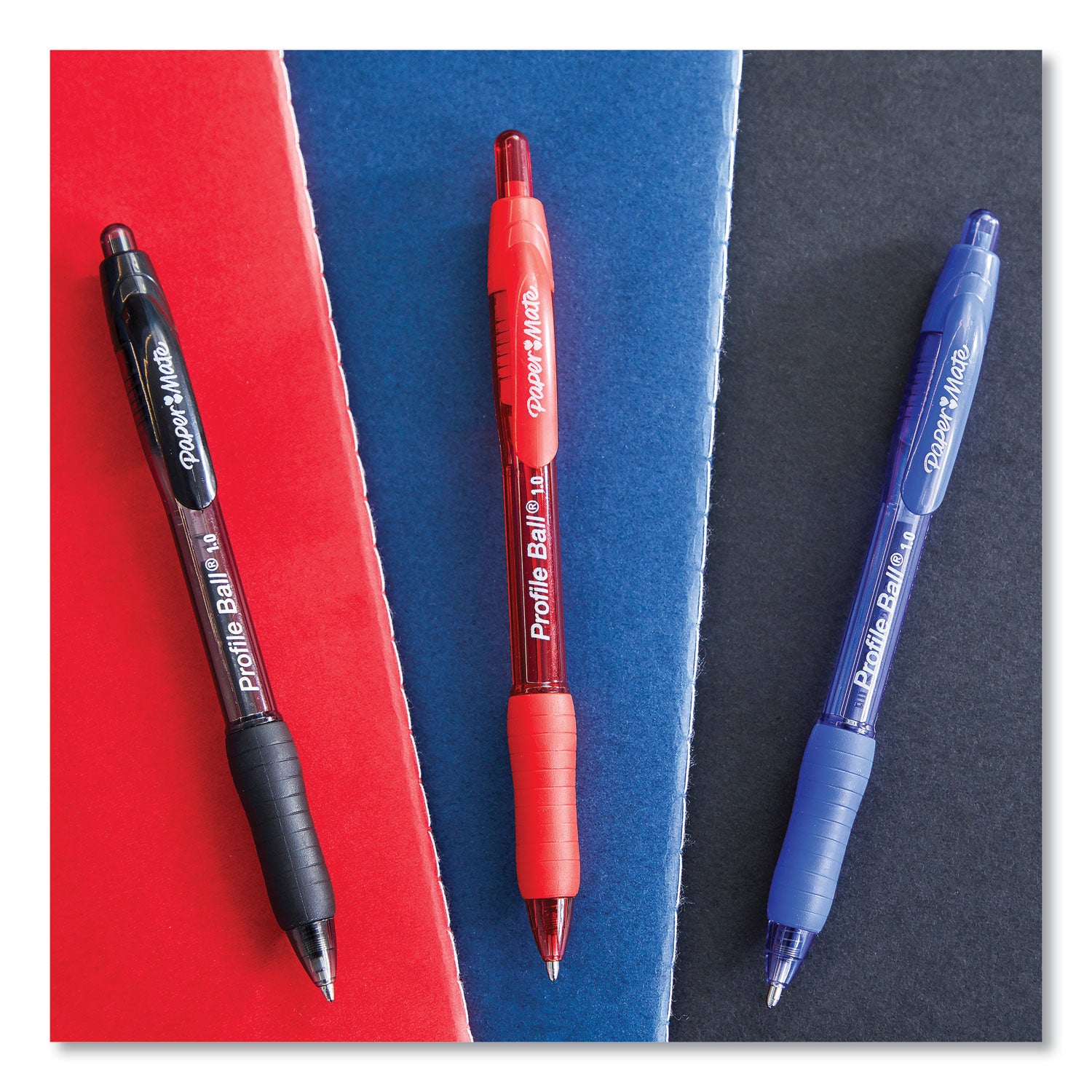 Paper Mate Profile 1.0mm Ballpoint Pens - 1 mm Medium Conical Pen Point - Retractable - Red Ink - Red Barrel - 1 Dozen