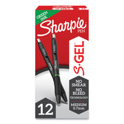 Sharpie S-Gel Pen - 0.7 mm Pen Point - Retractable - Green Ink - Gel-based - 1 Dozen