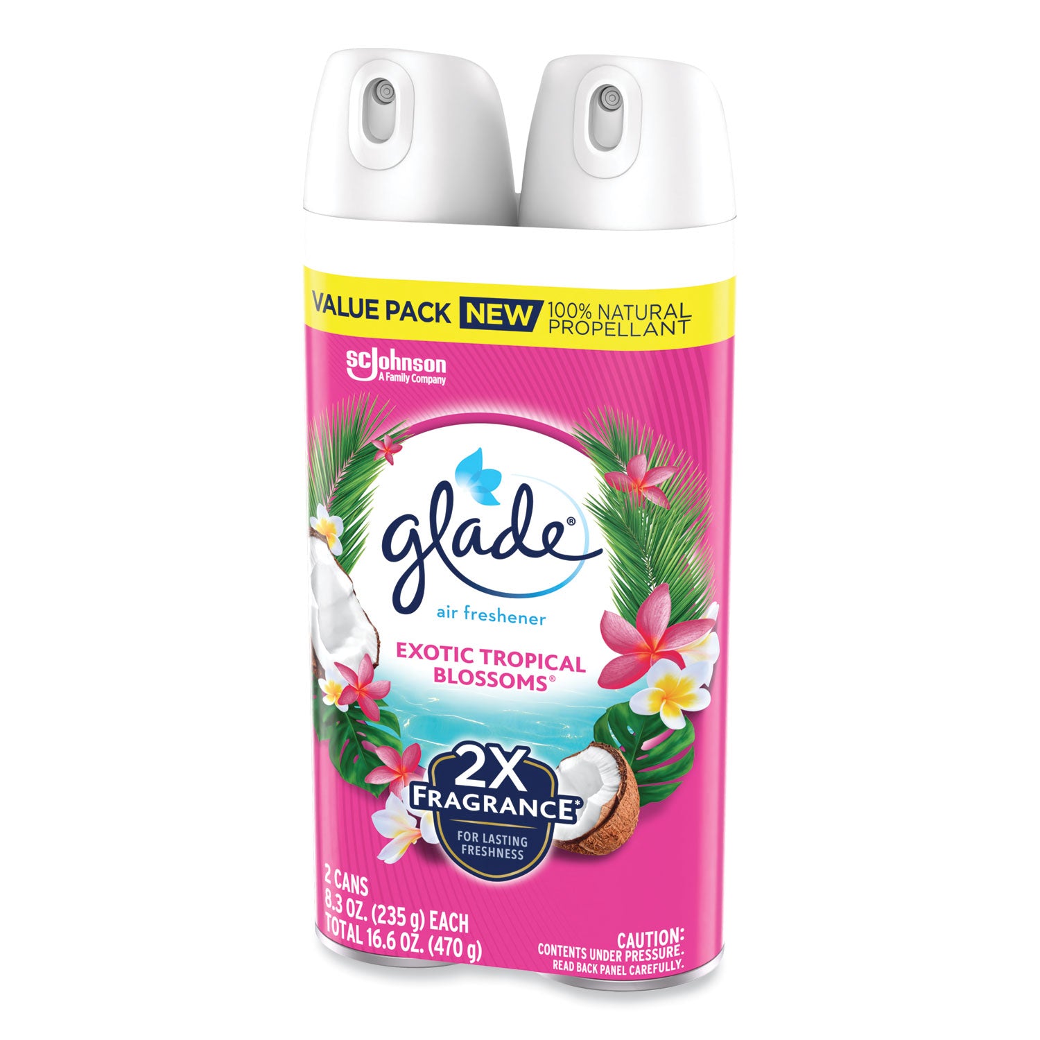 Glade Soft Mist Air Freshener Spray - Aerosol - 8 fl oz (0.3 quart) - Exotic Tropical Blossoms - Paraben-free, Odor Neutralizer, Phthalate-free, Long Lasting - 2 / Pack