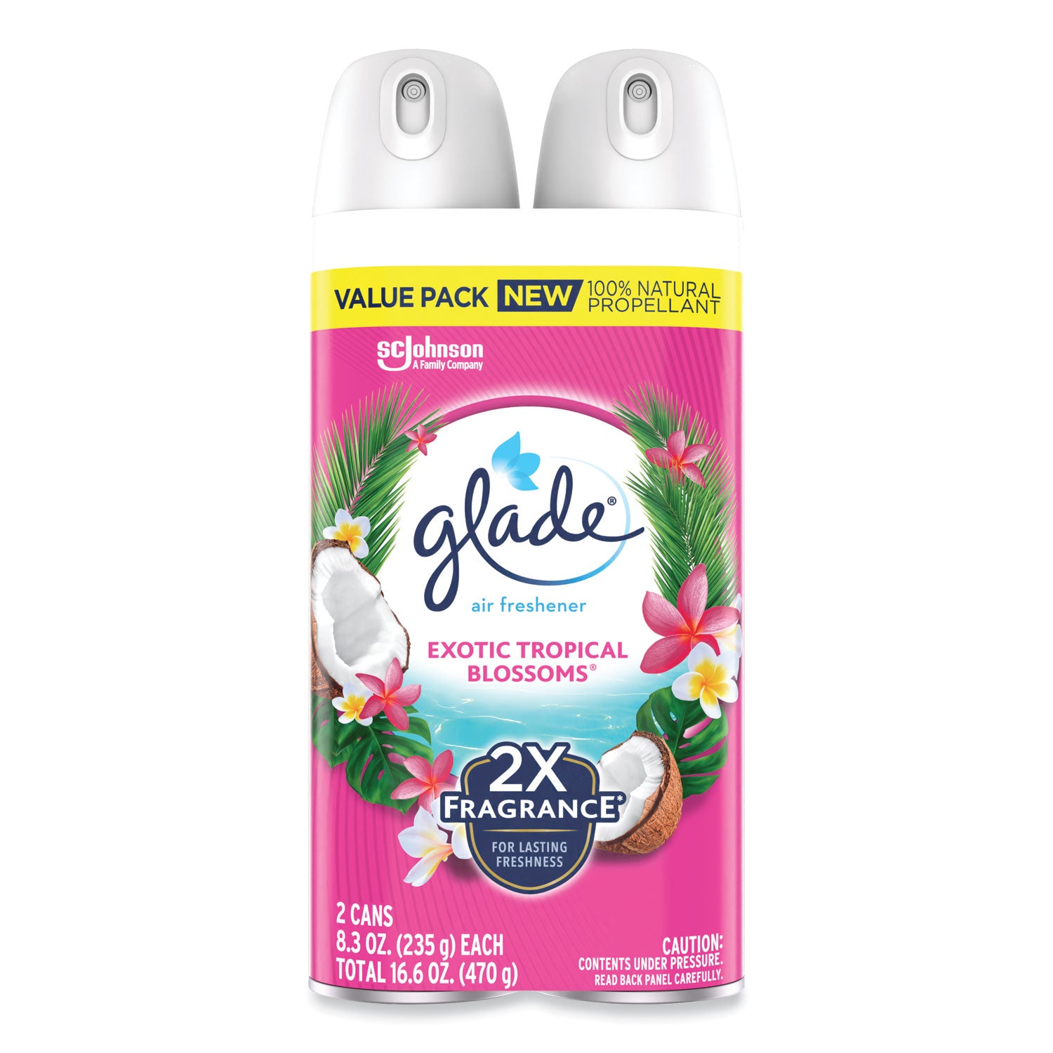 Glade Soft Mist Air Freshener Spray - Aerosol - 8 fl oz (0.3 quart) - Exotic Tropical Blossoms - Paraben-free, Odor Neutralizer, Phthalate-free, Long Lasting - 2 / Pack