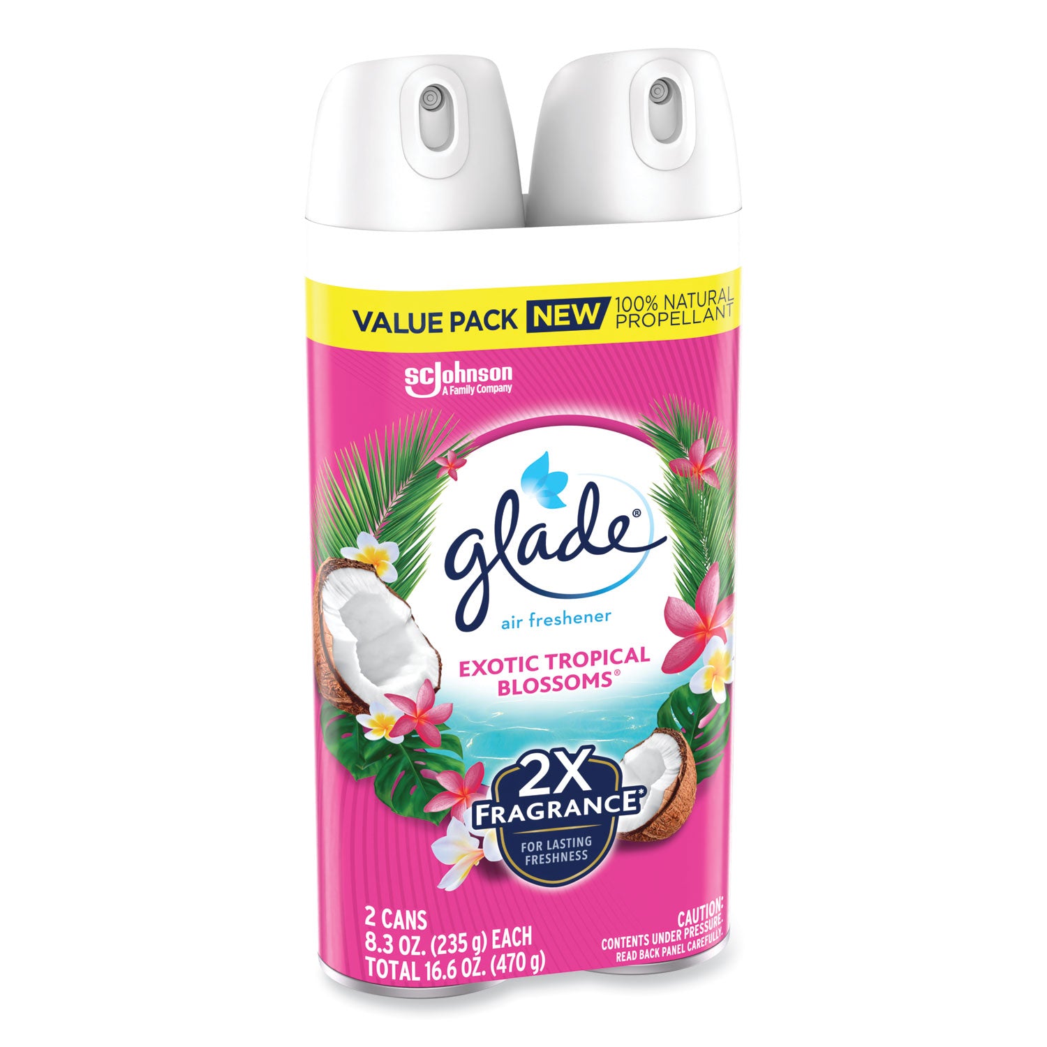 Glade Soft Mist Air Freshener Spray - Aerosol - 8 fl oz (0.3 quart) - Exotic Tropical Blossoms - Paraben-free, Odor Neutralizer, Phthalate-free, Long Lasting - 2 / Pack