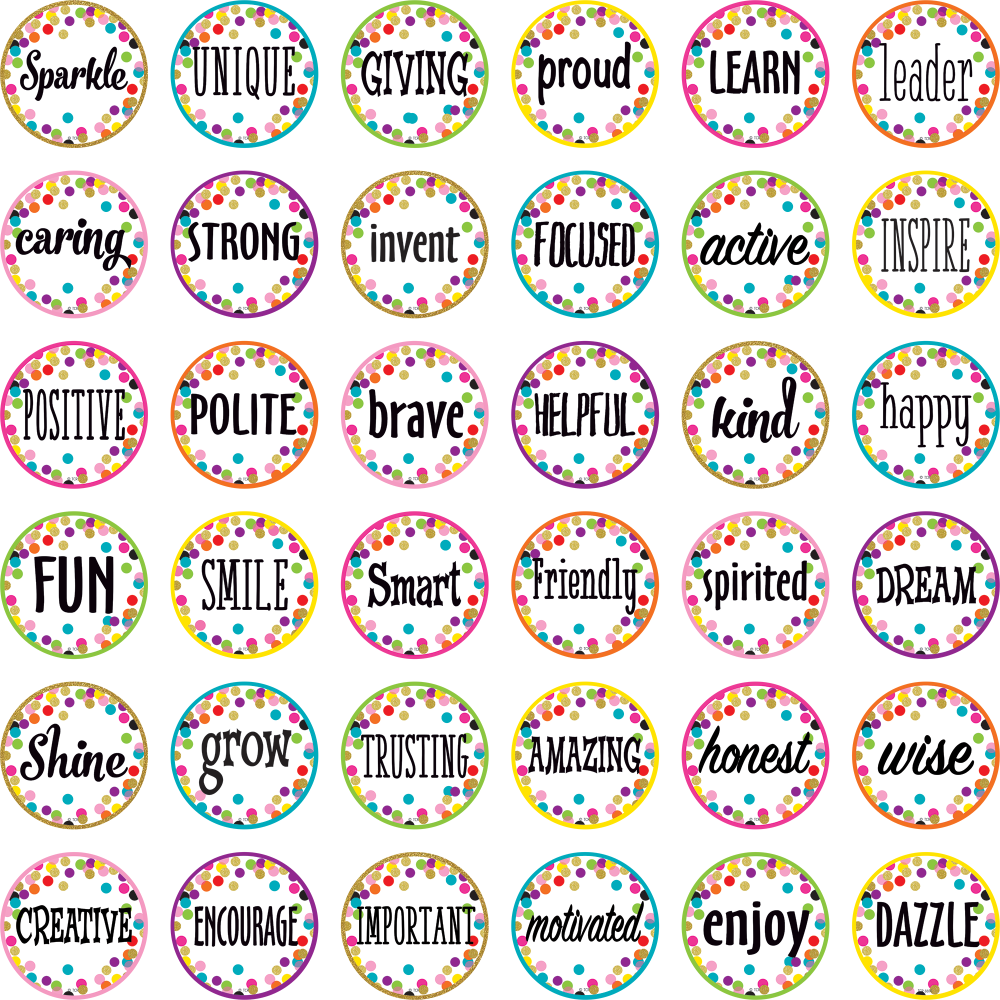 Confetti Positive Words Mini Accents