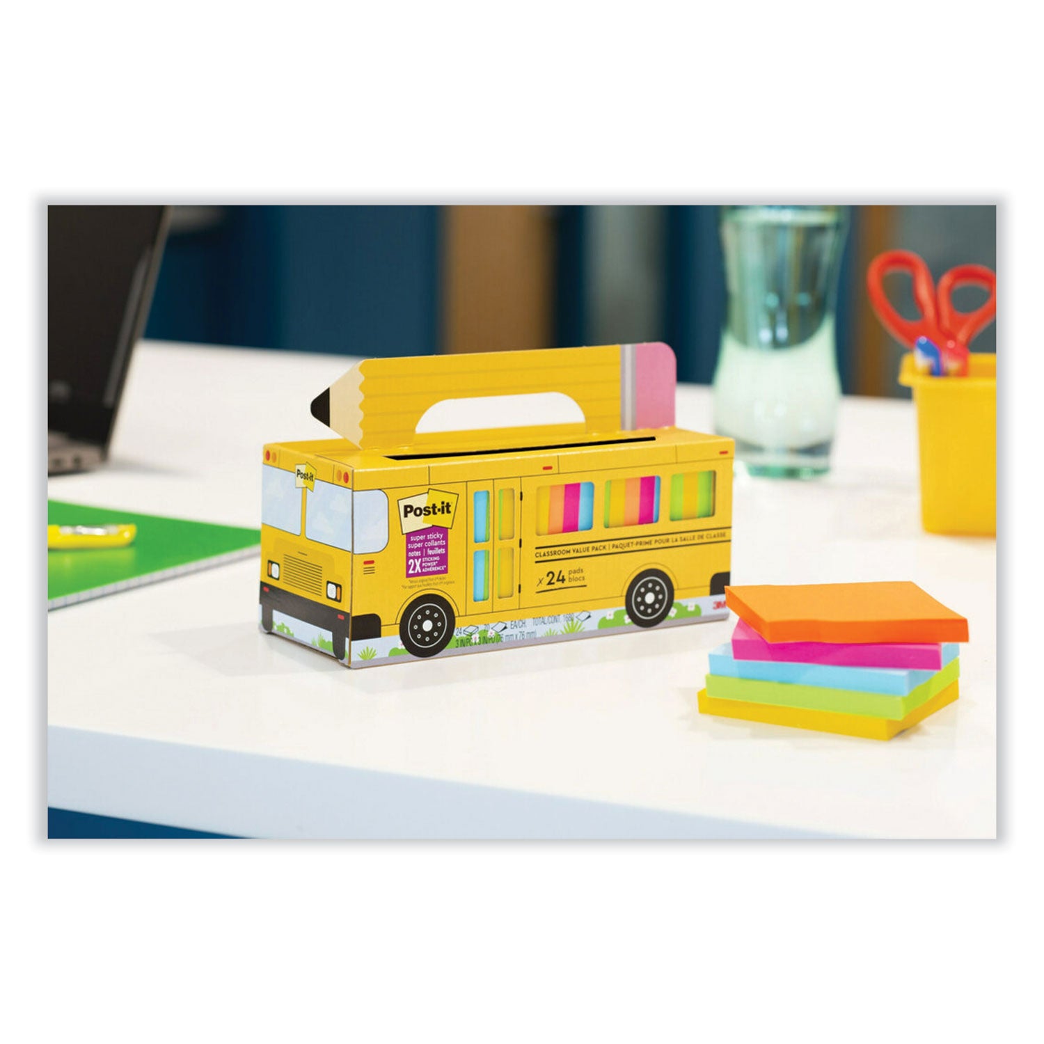 3" Flag/Note Width x 3" Flag/Note Length - Square - 70 Sheets per Pad - Iris, Electric Blue, Evergreen, Yellow, Candy Red - Sticky, Recyclable, Adhesive, Reusable - 1 Pack