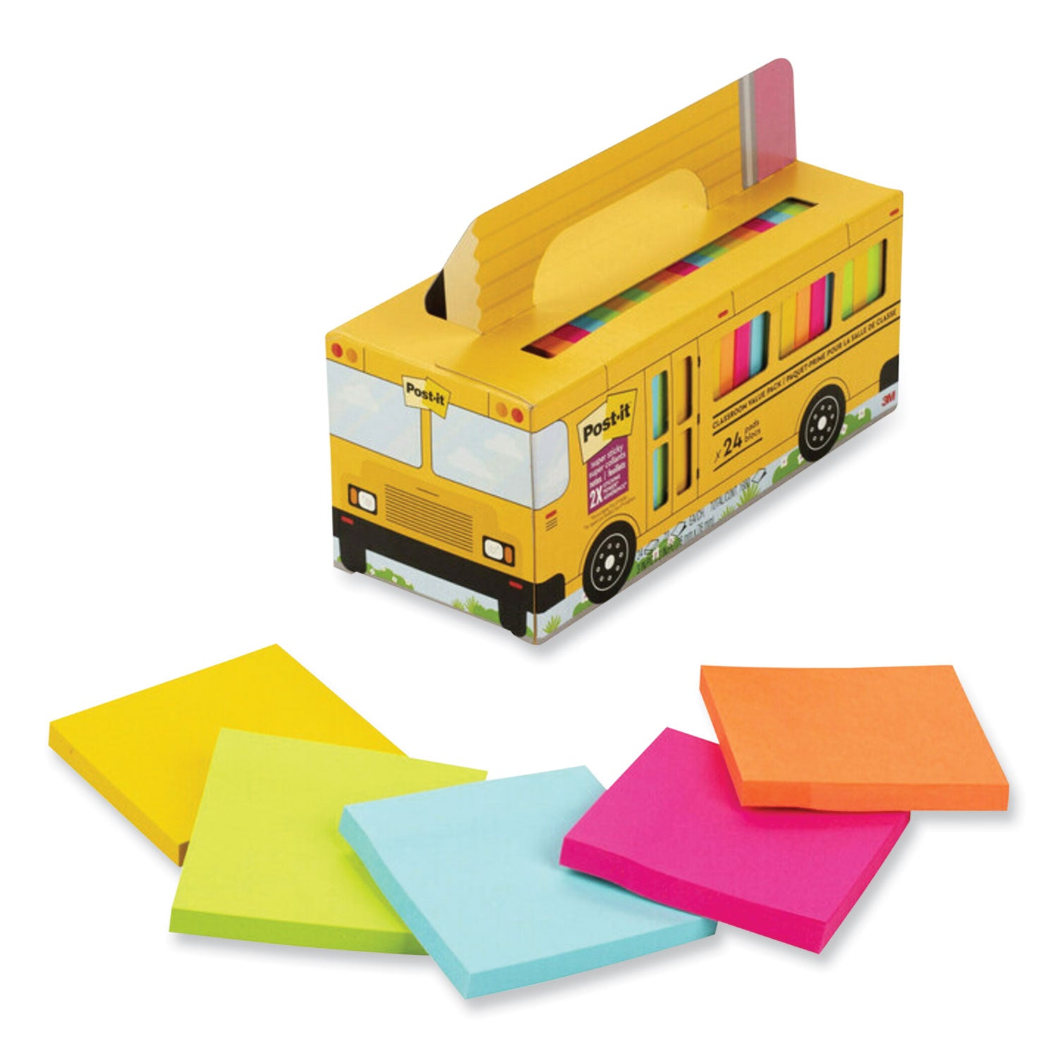 3" Flag/Note Width x 3" Flag/Note Length - Square - 70 Sheets per Pad - Iris, Electric Blue, Evergreen, Yellow, Candy Red - Sticky, Recyclable, Adhesive, Reusable - 1 Pack