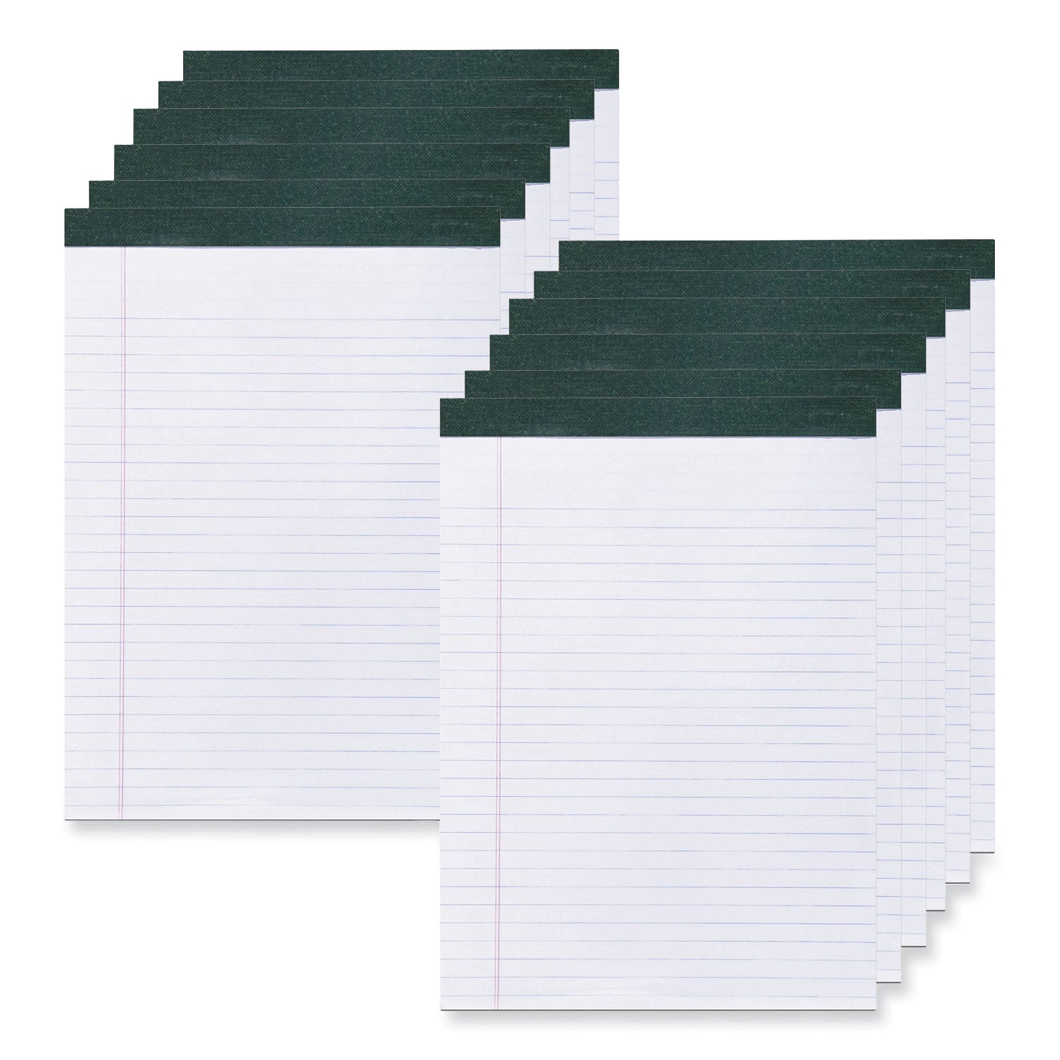 Roaring Spring Recycled Legal Pad, 40 Sheets, 80 Pages, 11 3/4" x 8 1/2", White, Green Binding, Wide Ruled, Double Line Red Margin, Perforated, 1 Dozen