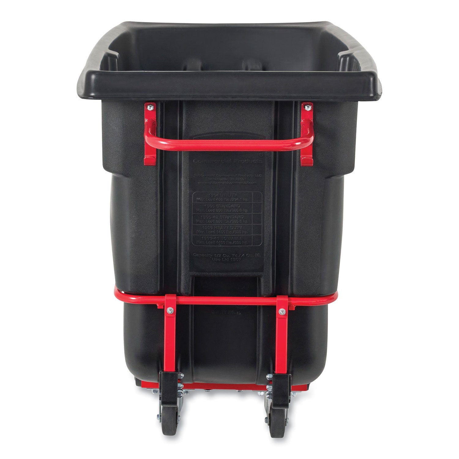 0.5 cu yd BRUTE Rotomolded Tilt Truck, 1,400 lb Capacity, Black