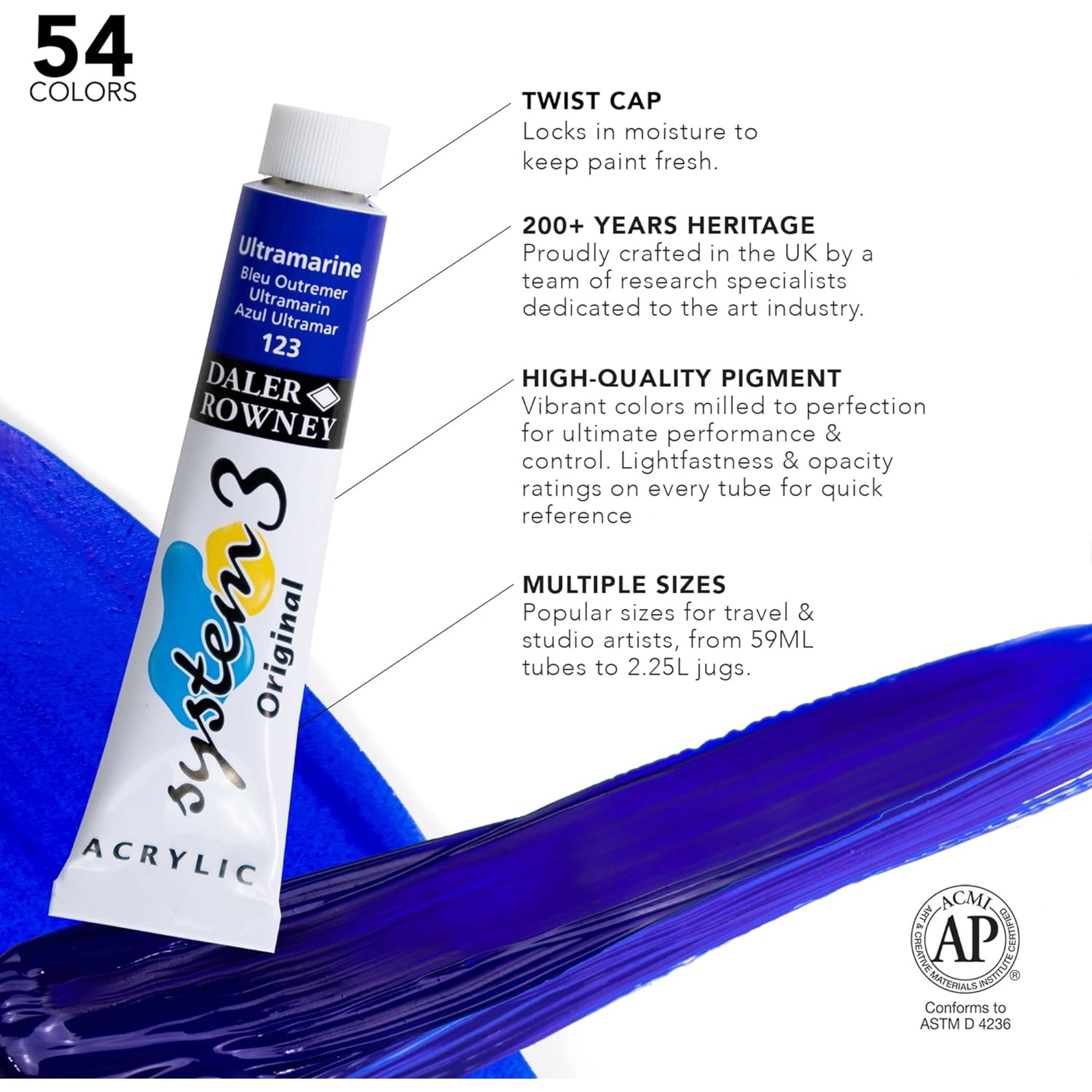 System3 Acrylic Paint Set, Assorted Colors, 22ml, 10 Pieces