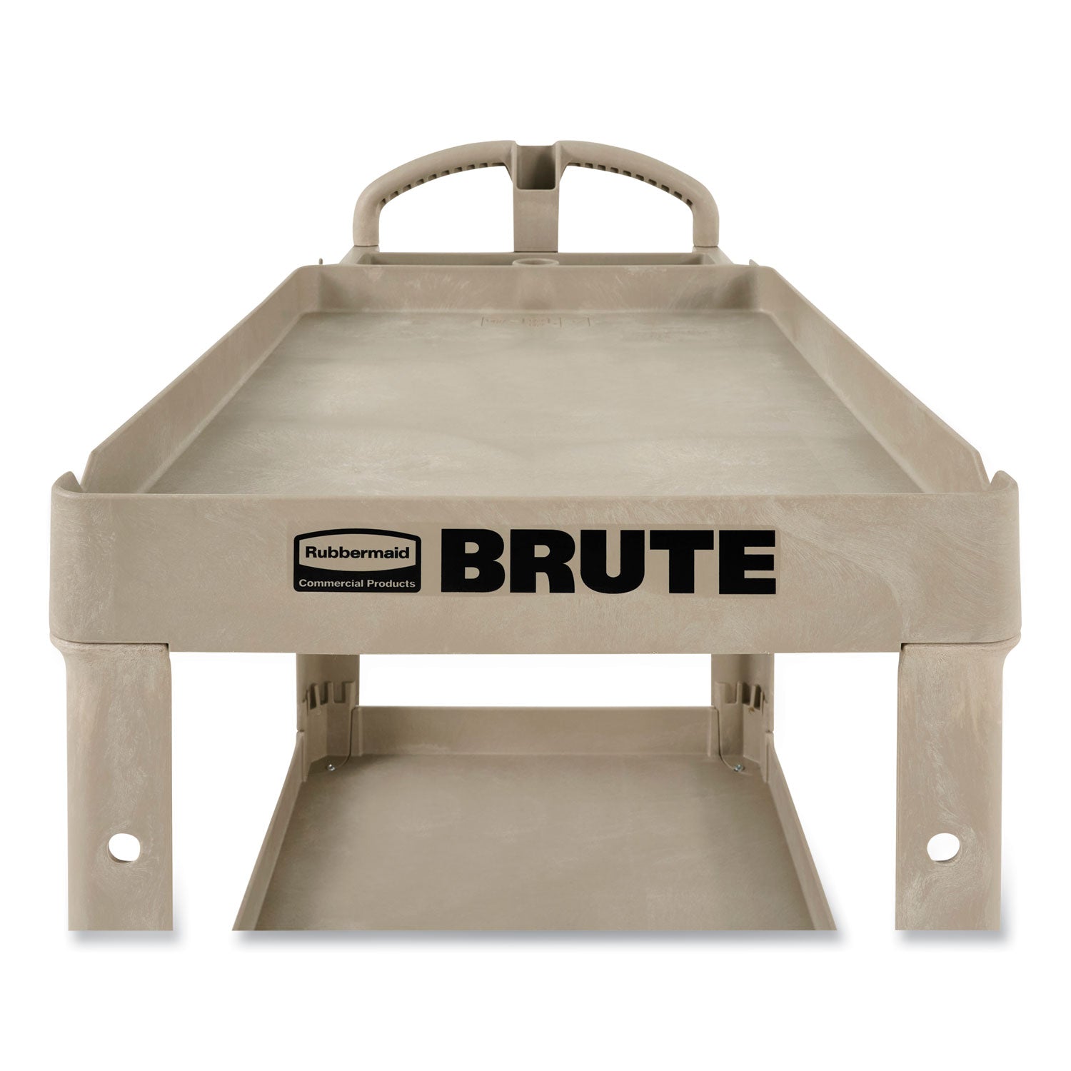 Rubbermaid Commercial Two Shelf Service Cart - 2 Shelf - 500 lb Load Capacity - 4 Casters - 5" Caster Size - 39.50" Width x 17.87" Depth x 33.25" Height - Beige - 1 Each