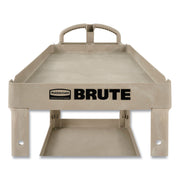 Rubbermaid Commercial Two Shelf Service Cart - 2 Shelf - 500 lb Load Capacity - 4 Casters - 5" Caster Size - Plastic - 44" Length x 25.25" Width x 39" Height - Beige - 1 Each