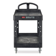 2 Shelf - 500 lb Load Capacity - 4 Casters - 5" Caster Size - Resin, Polypropylene - 45.25" Length x 25.87" Width x 33.25" Height - Black - 1 Each