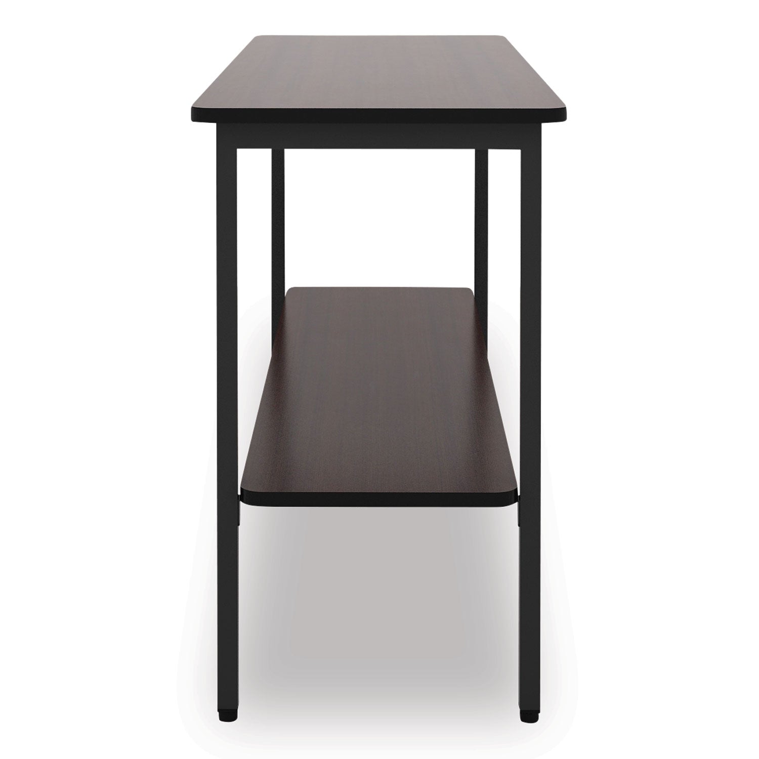 OfficeWorks™ Utility Table Double Shelf, Walnut - 18" x 48"